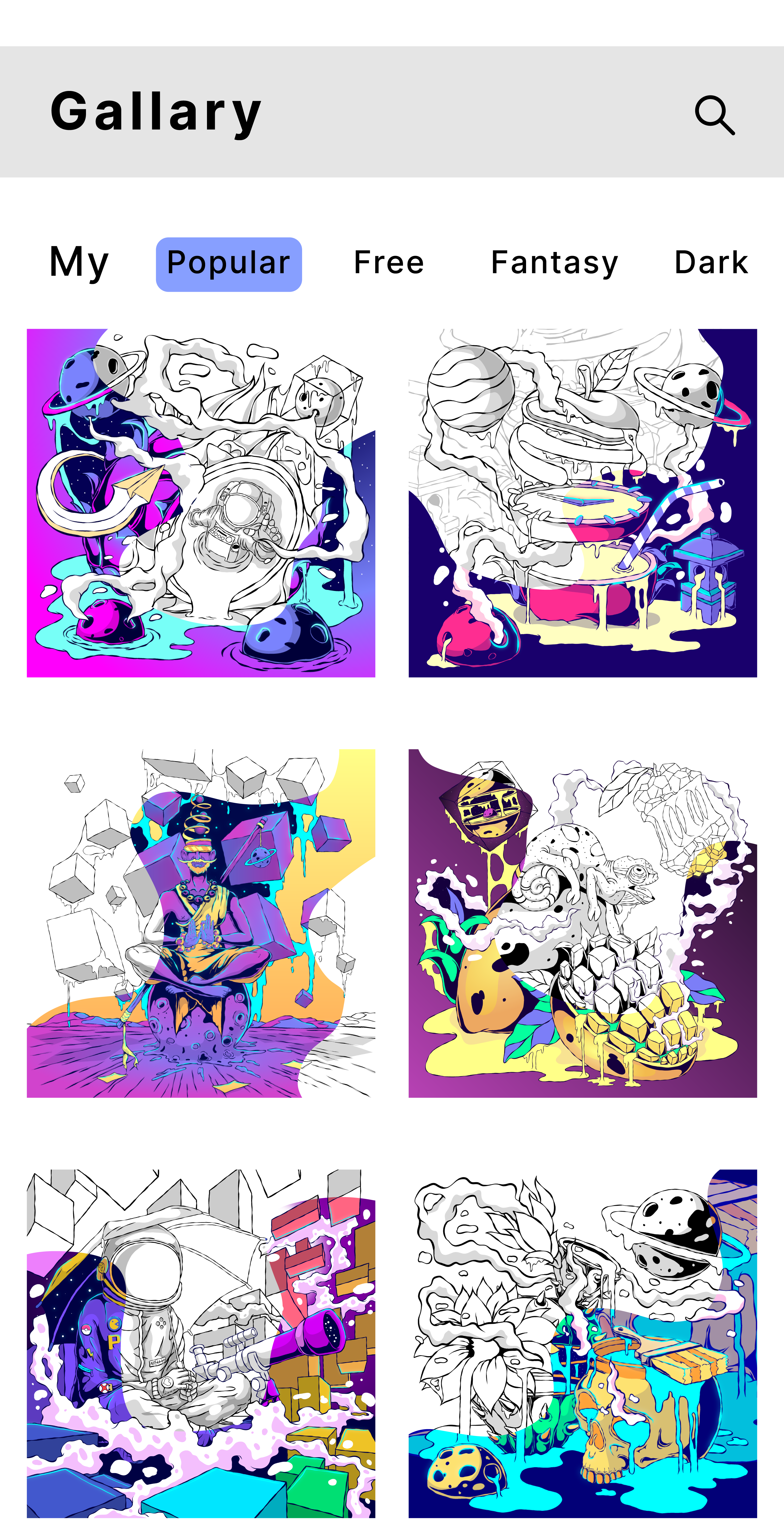 Coloring 2022-23. "Coloristo" in AppStore — Изображение №4 — Иллюстрация на Dprofile