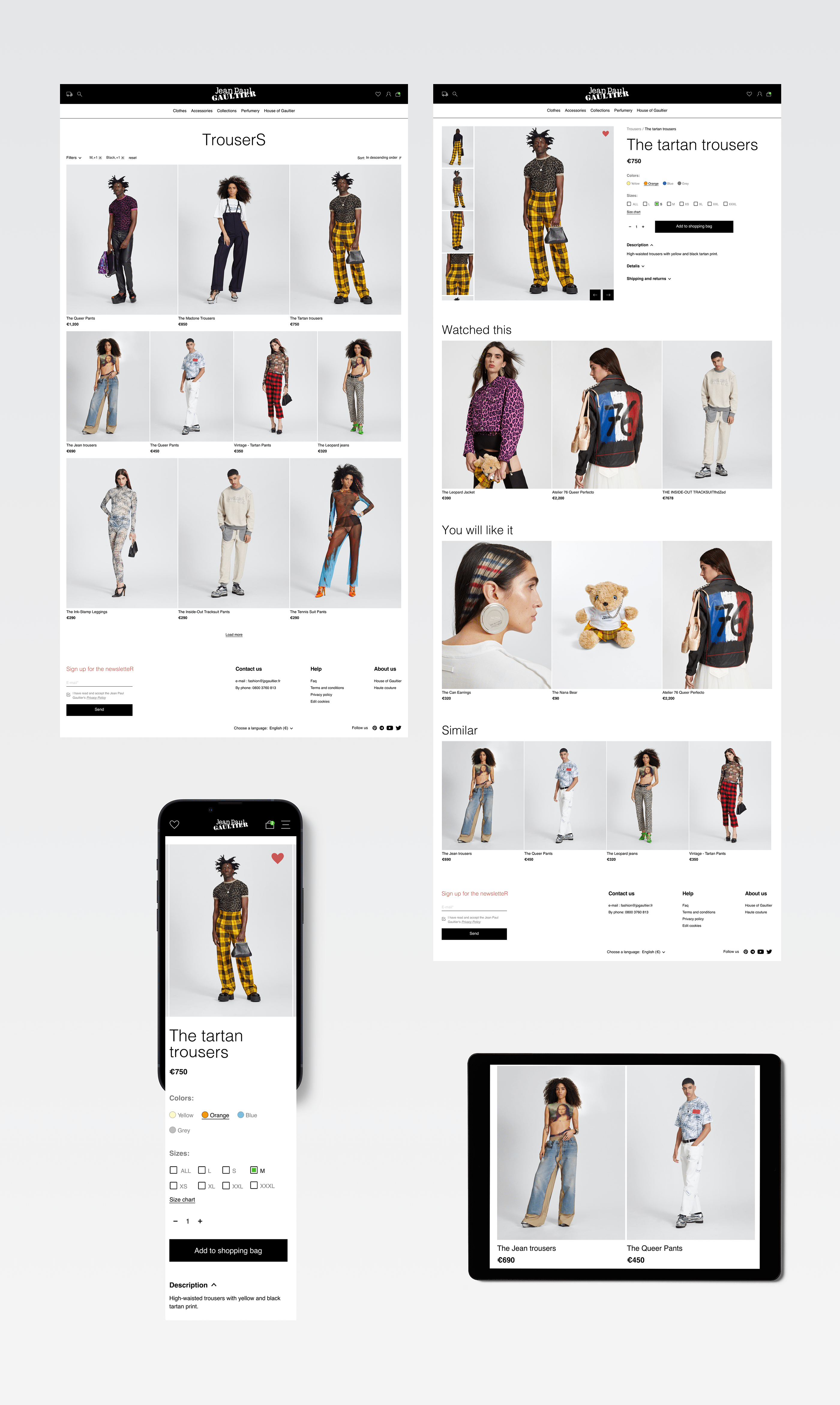 Redesign of the Jean Paul Gaultier online store UI/UX — Изображение №4 — Интерфейсы, Графика на Dprofile