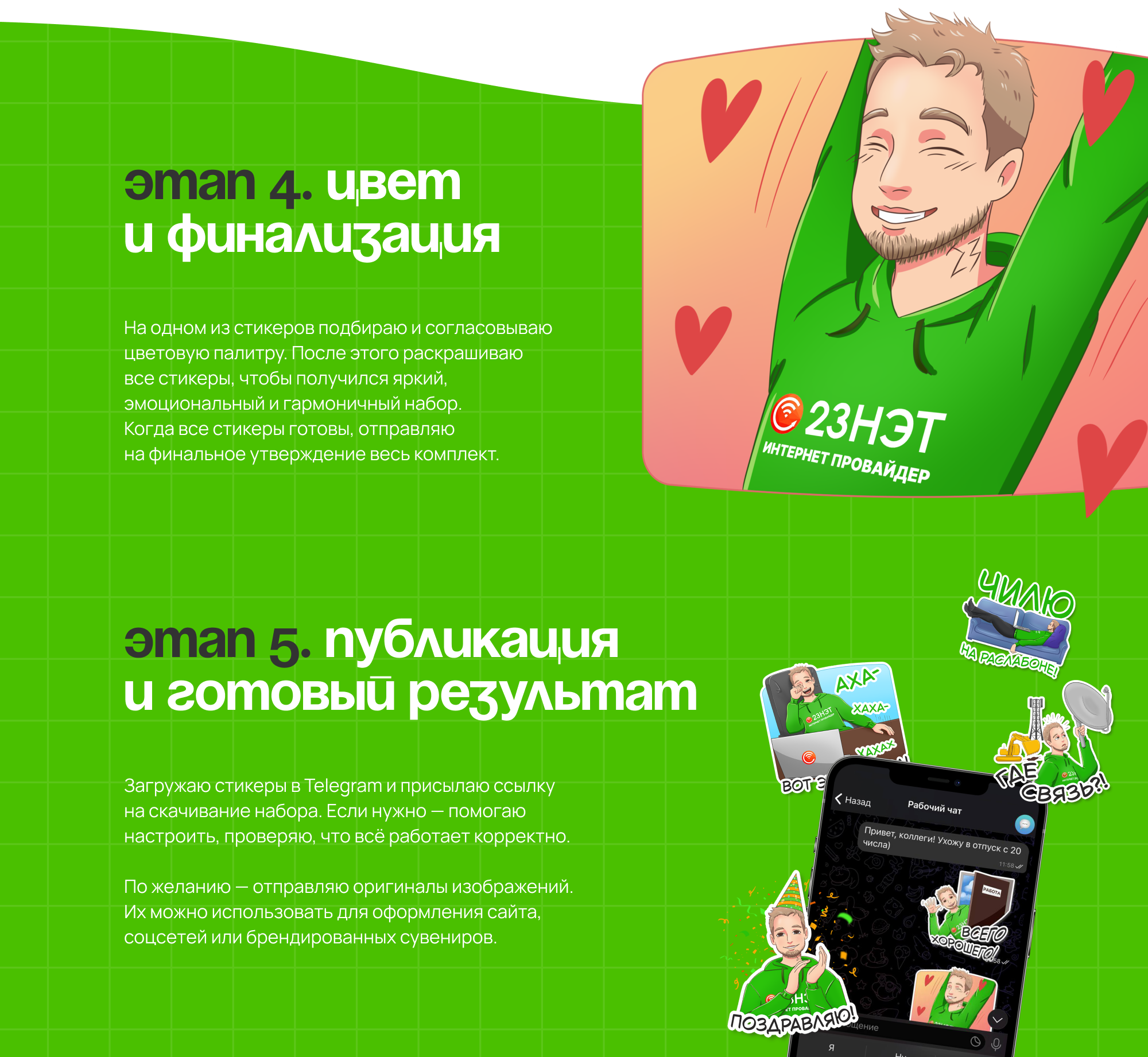 Стикеры для телеграм на заказ — Изображение №7 — Иллюстрация на Dprofile