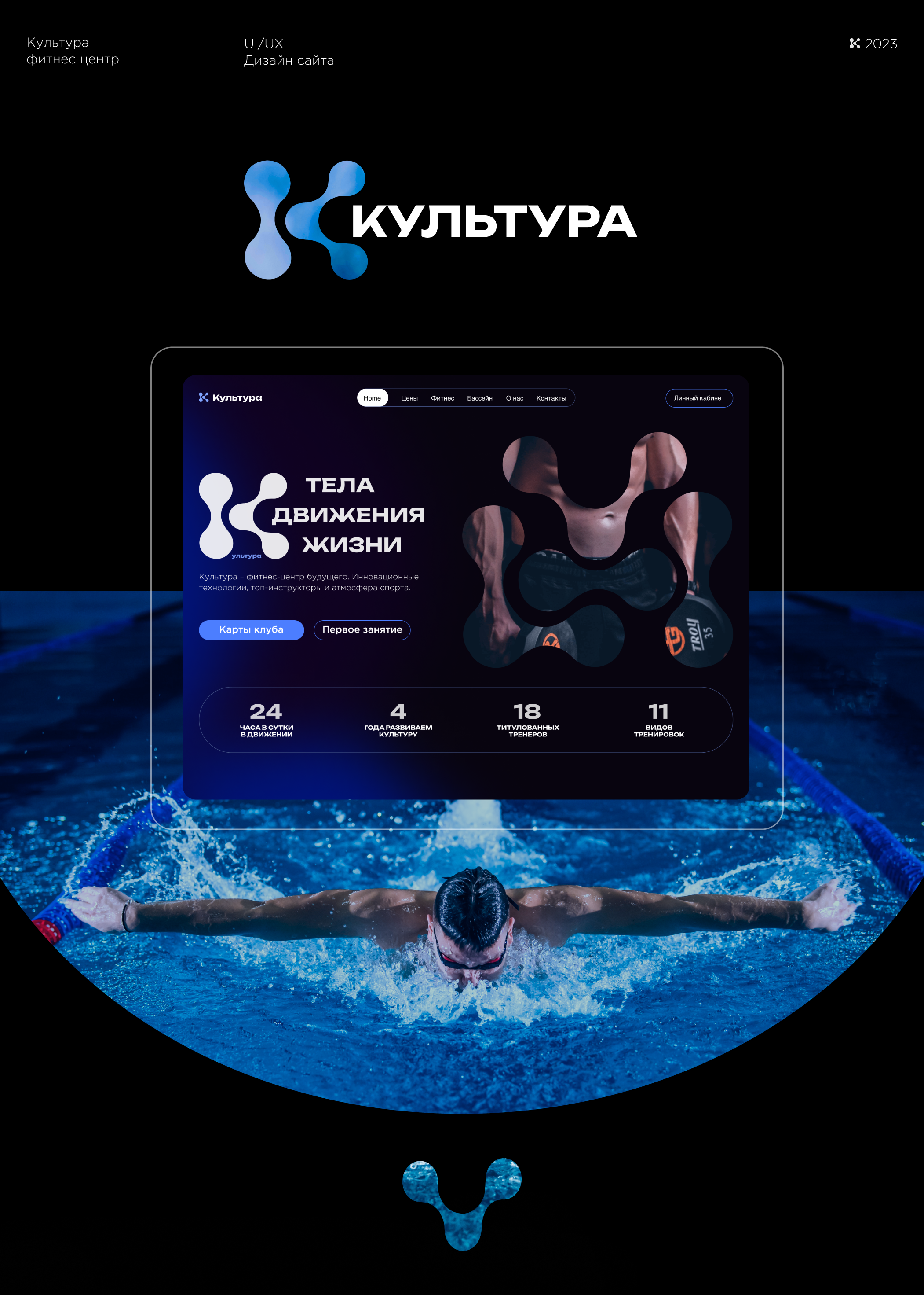 Культура | Фитнес центр | Дизайн сайта — Изображение №1 — Интерфейсы, Брендинг на Dprofile