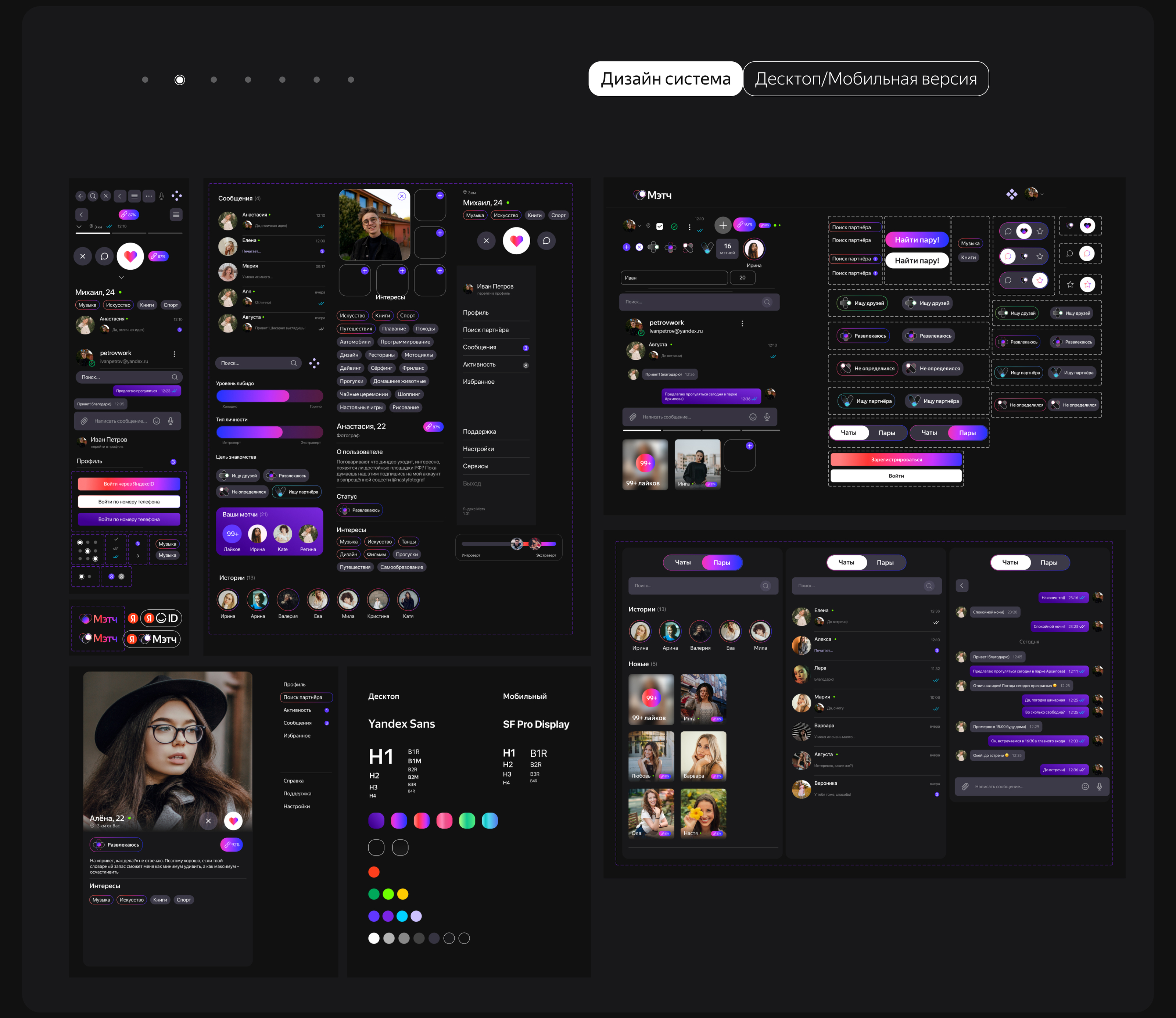 Яндекс Мэтч | Сервис для знакомств | UX/UI — Изображение №4 — Интерфейсы на Dprofile