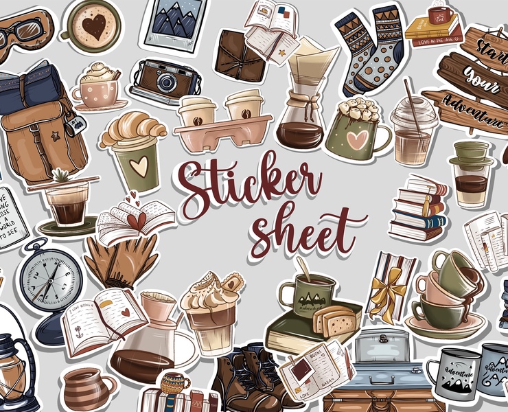 Funny sticker sheet — Иллюстрация на Dprofile