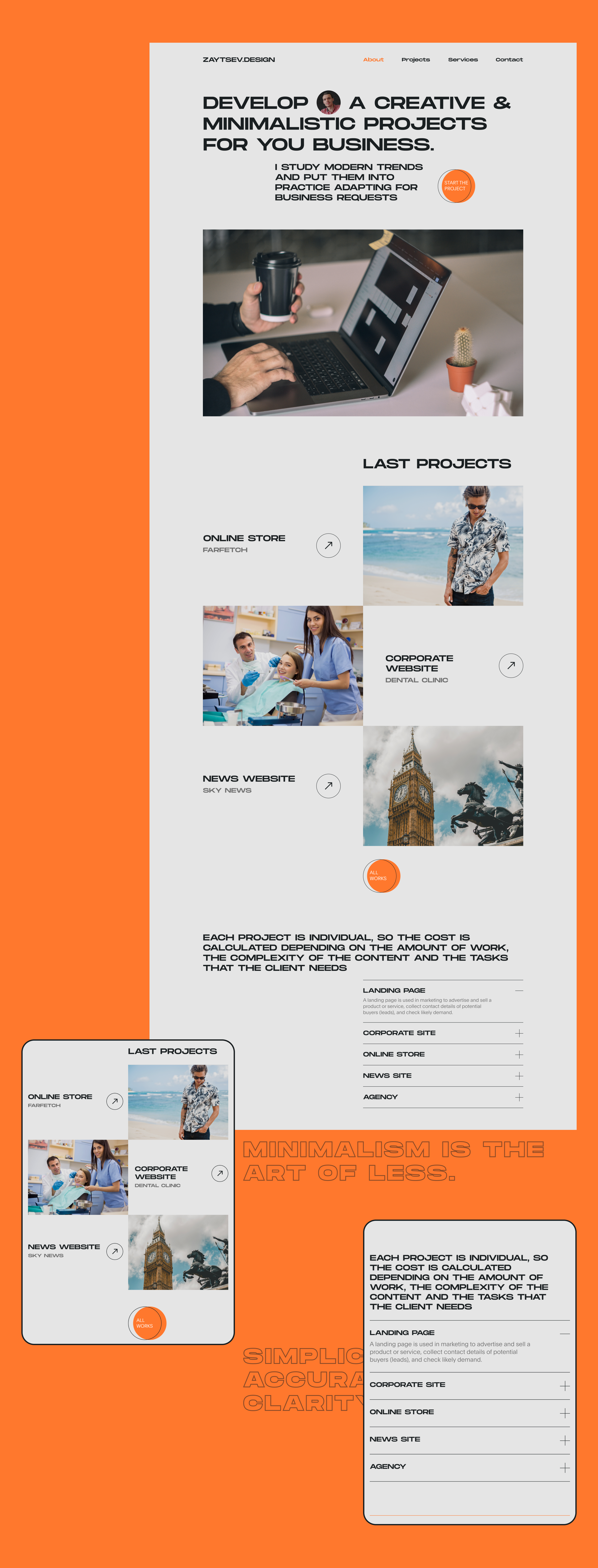 UX/UI DESIGNER | PORTFOLIO WEBSITE — Изображение №2 — Интерфейсы на Dprofile
