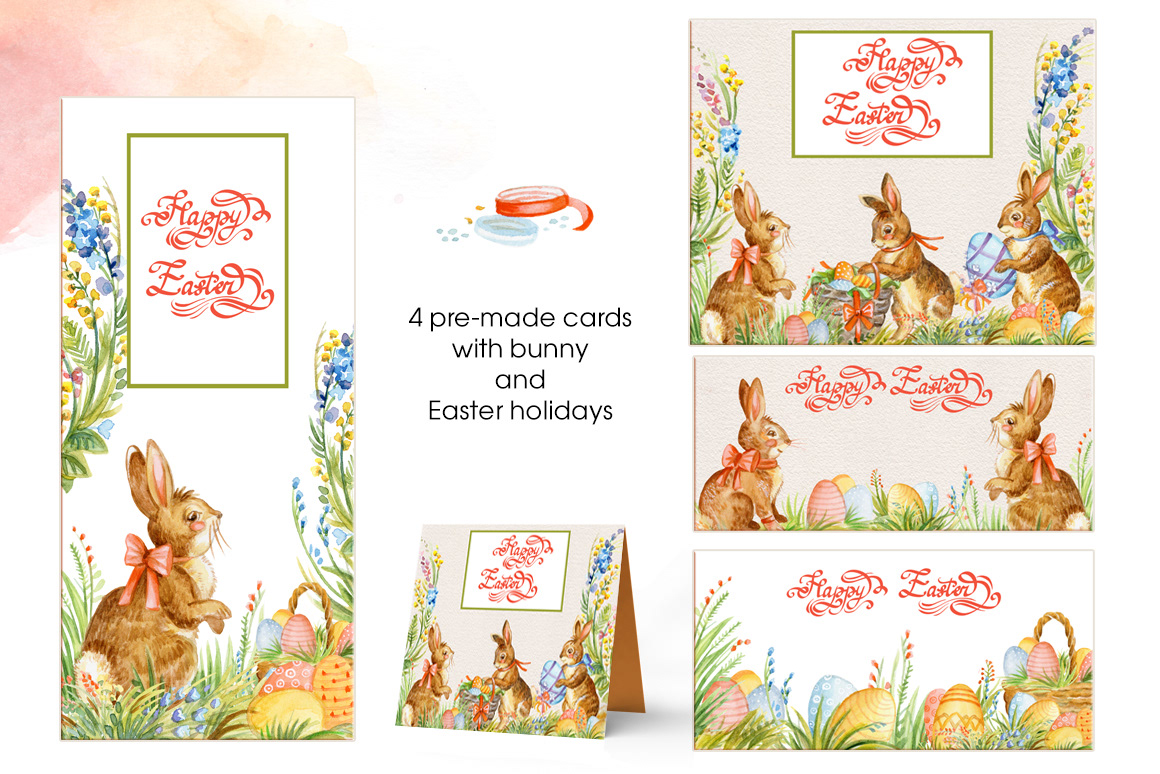 Happy Easter watercolor set — Изображение №5 — Иллюстрация, Графика на Dprofile