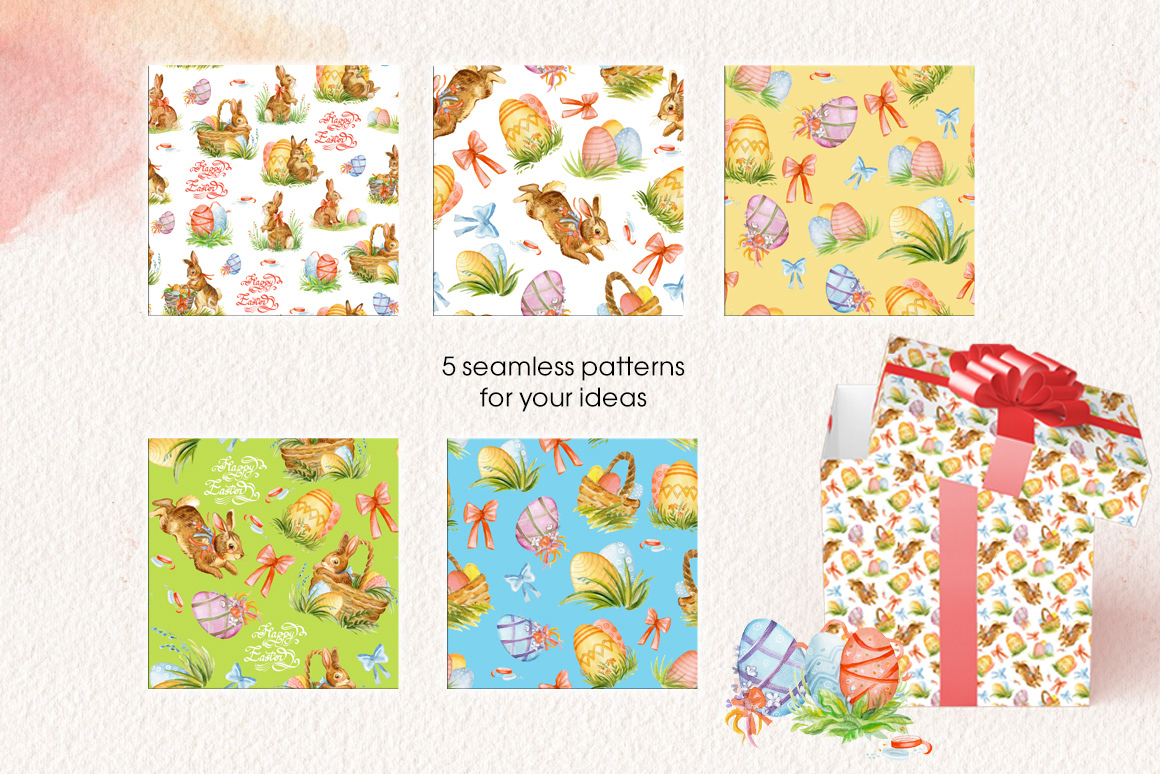 Happy Easter watercolor set — Изображение №3 — Иллюстрация, Графика на Dprofile
