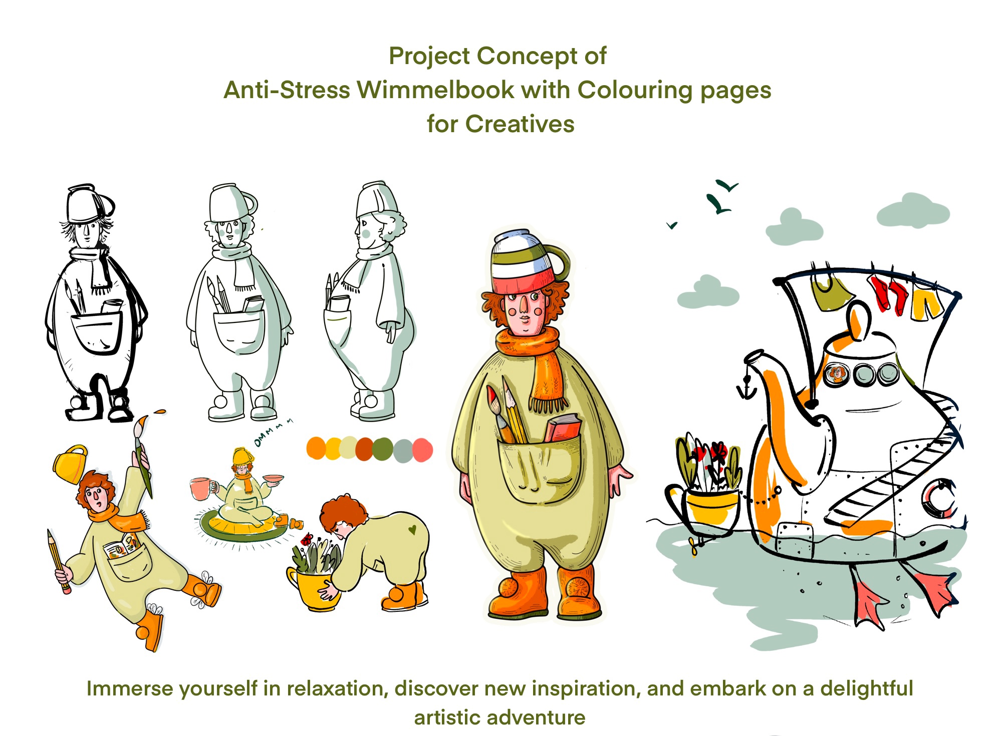 КОНЦЕПТ-ПРОЕКТ КНИГИ-РАСКРАСКИ ПРО ВОЛШЕБИЦУ И ХУДОЖНИЦУ — Изображение №2 — Иллюстрация на Dprofile