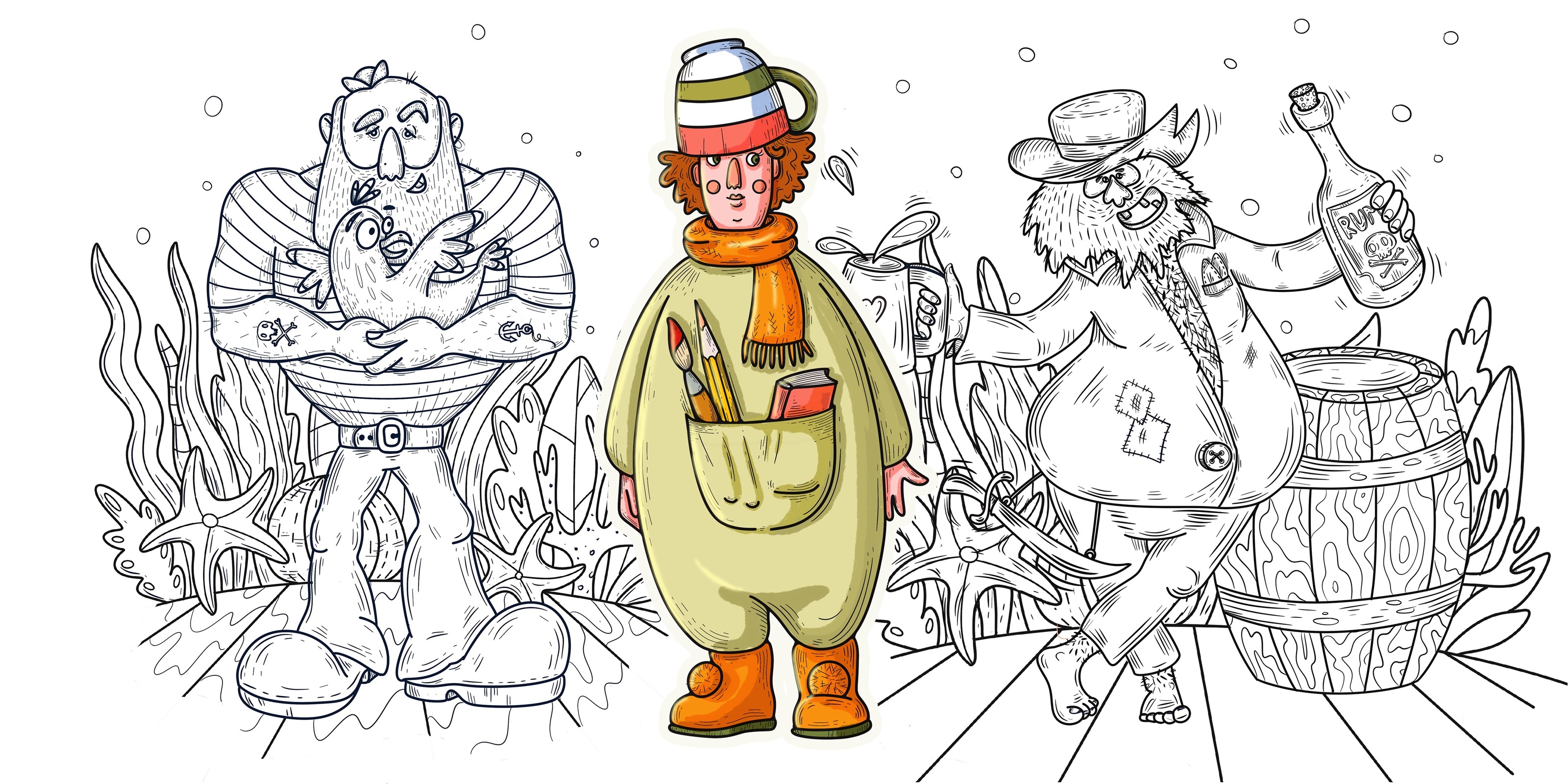 КОНЦЕПТ-ПРОЕКТ КНИГИ-РАСКРАСКИ ПРО ВОЛШЕБИЦУ И ХУДОЖНИЦУ — Изображение №9 — Иллюстрация на Dprofile