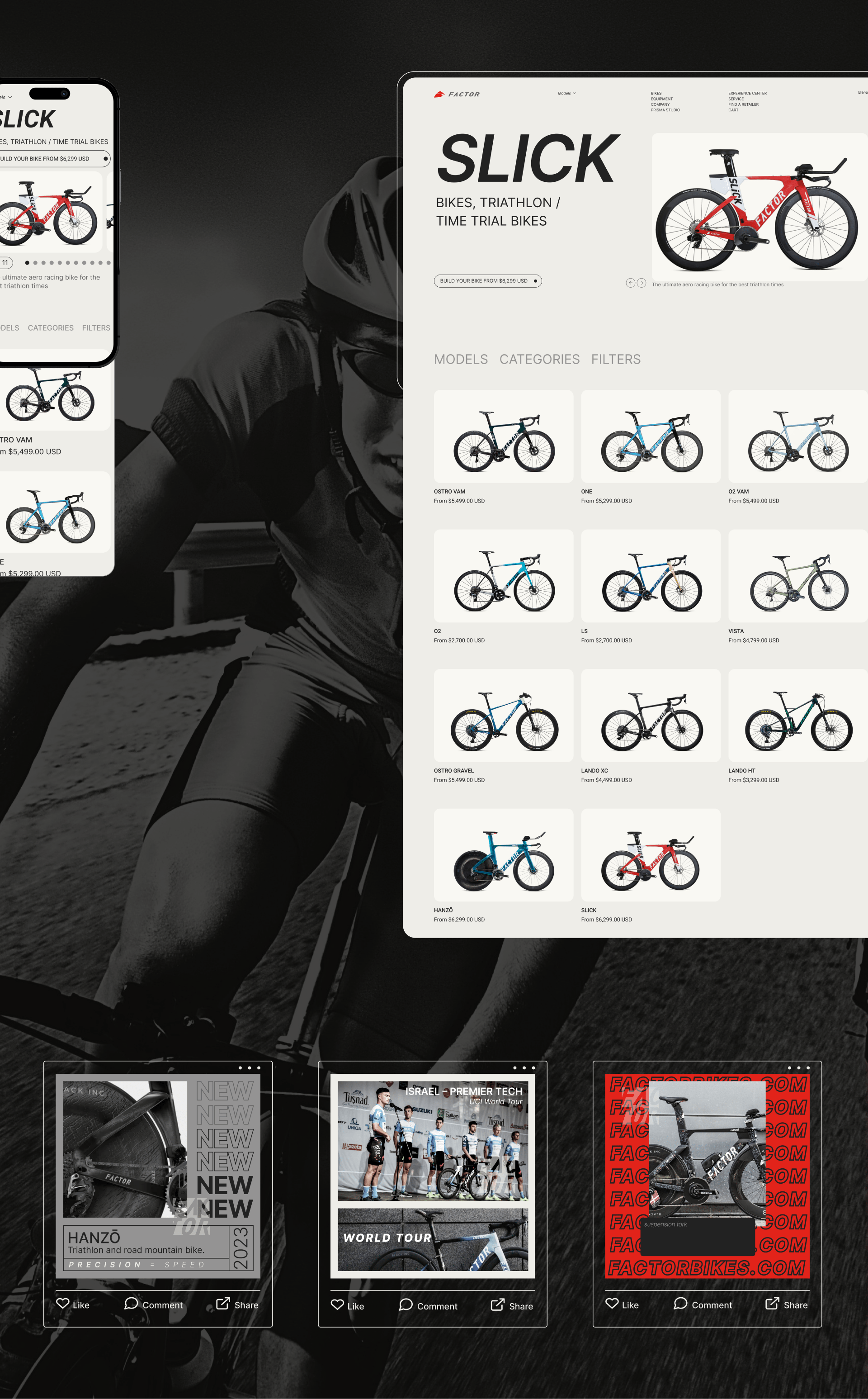 REDESIGN CONCEPT Factor Bikes — Изображение №5 — Интерфейсы, Маркетинг на Dprofile