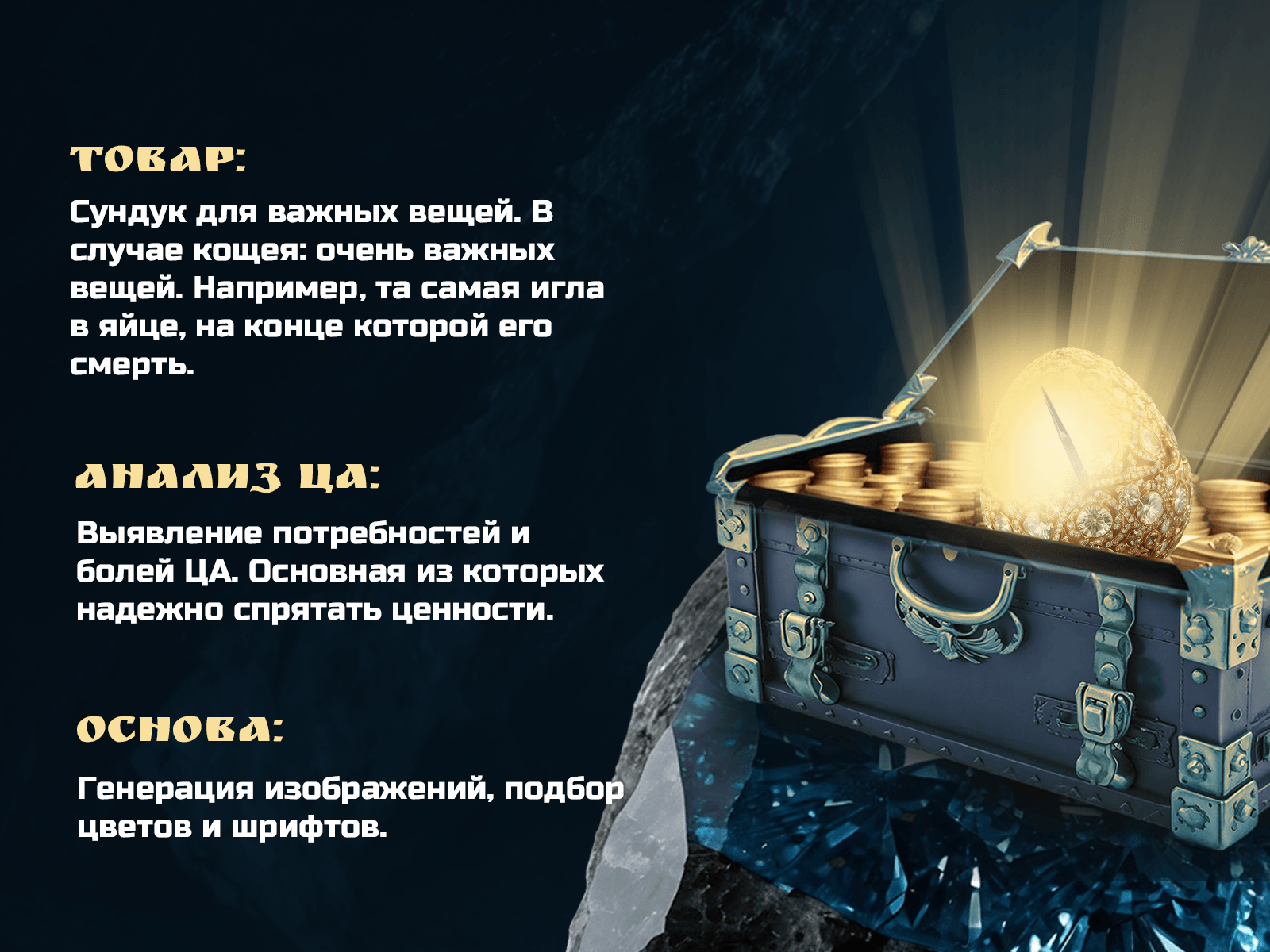 Сундук для Кощея (Лукоморье) — Изображение №3 — Графика, Маркетинг на Dprofile