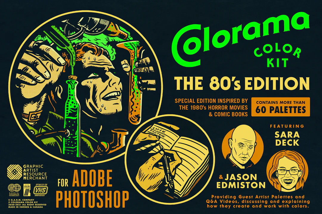 (FREE) Colorama Color Kit - 80's Edition (Photoshop) — Изображение №1 — Интерфейсы, Маркетинг на Dprofile