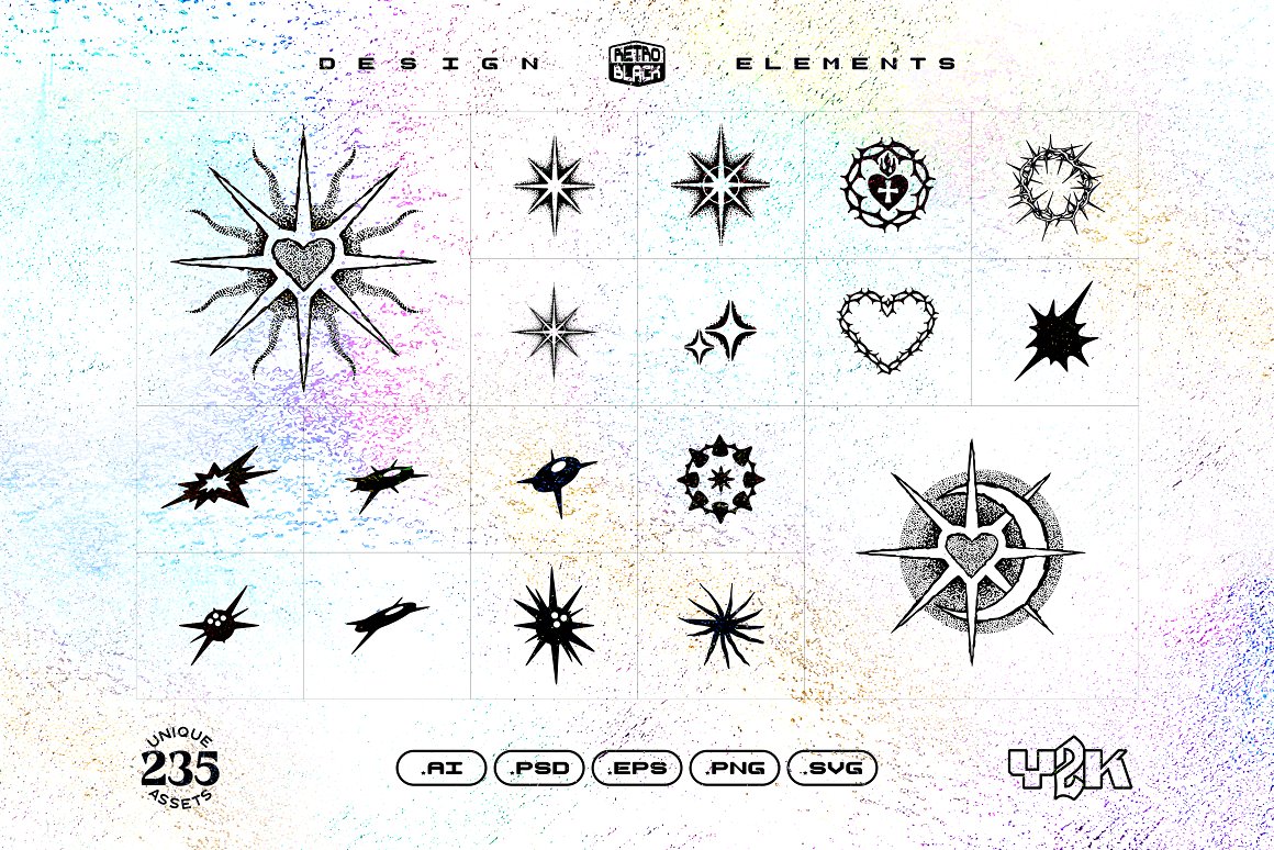 (FREE) 235 Y2K Shapes, Icons and Elements — Изображение №6 — Брендинг, Графика на Dprofile