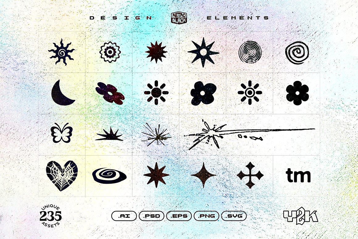 (FREE) 235 Y2K Shapes, Icons and Elements — Изображение №10 — Брендинг, Графика на Dprofile