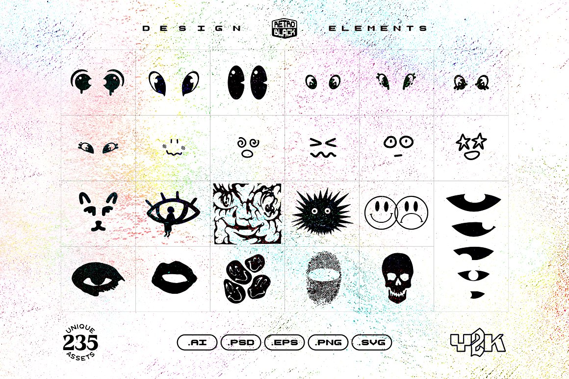 (FREE) 235 Y2K Shapes, Icons and Elements — Изображение №7 — Брендинг, Графика на Dprofile