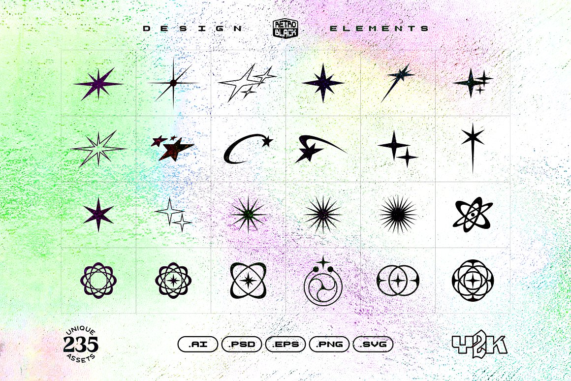 (FREE) 235 Y2K Shapes, Icons and Elements — Изображение №3 — Брендинг, Графика на Dprofile