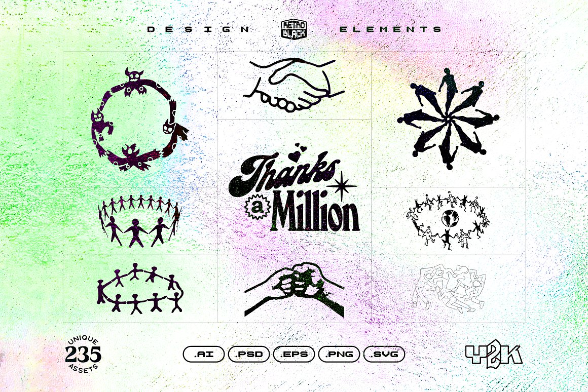 (FREE) 235 Y2K Shapes, Icons and Elements — Изображение №12 — Брендинг, Графика на Dprofile