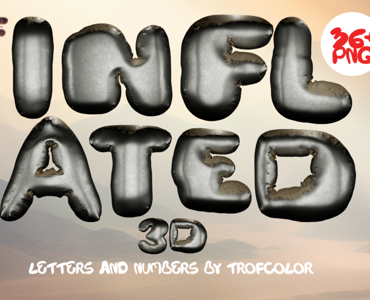 (FREE) TROFCOLOR - Inflated 3D Letters & Numbers на Dprofile