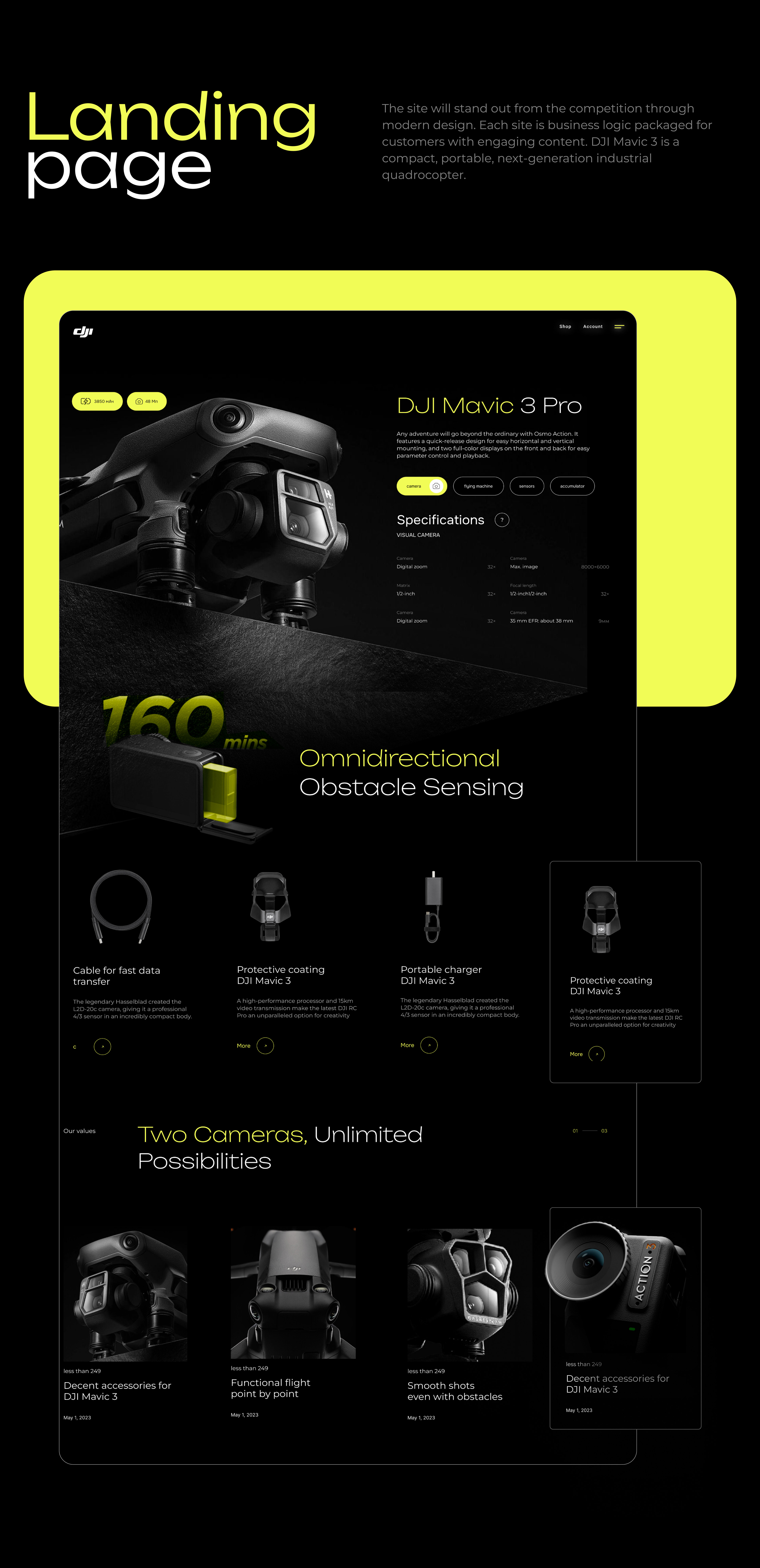 Landing page | Лэндинг | Сайт | Site | Квадрокоптер — Изображение №4 — Интерфейсы, Анимация на Dprofile