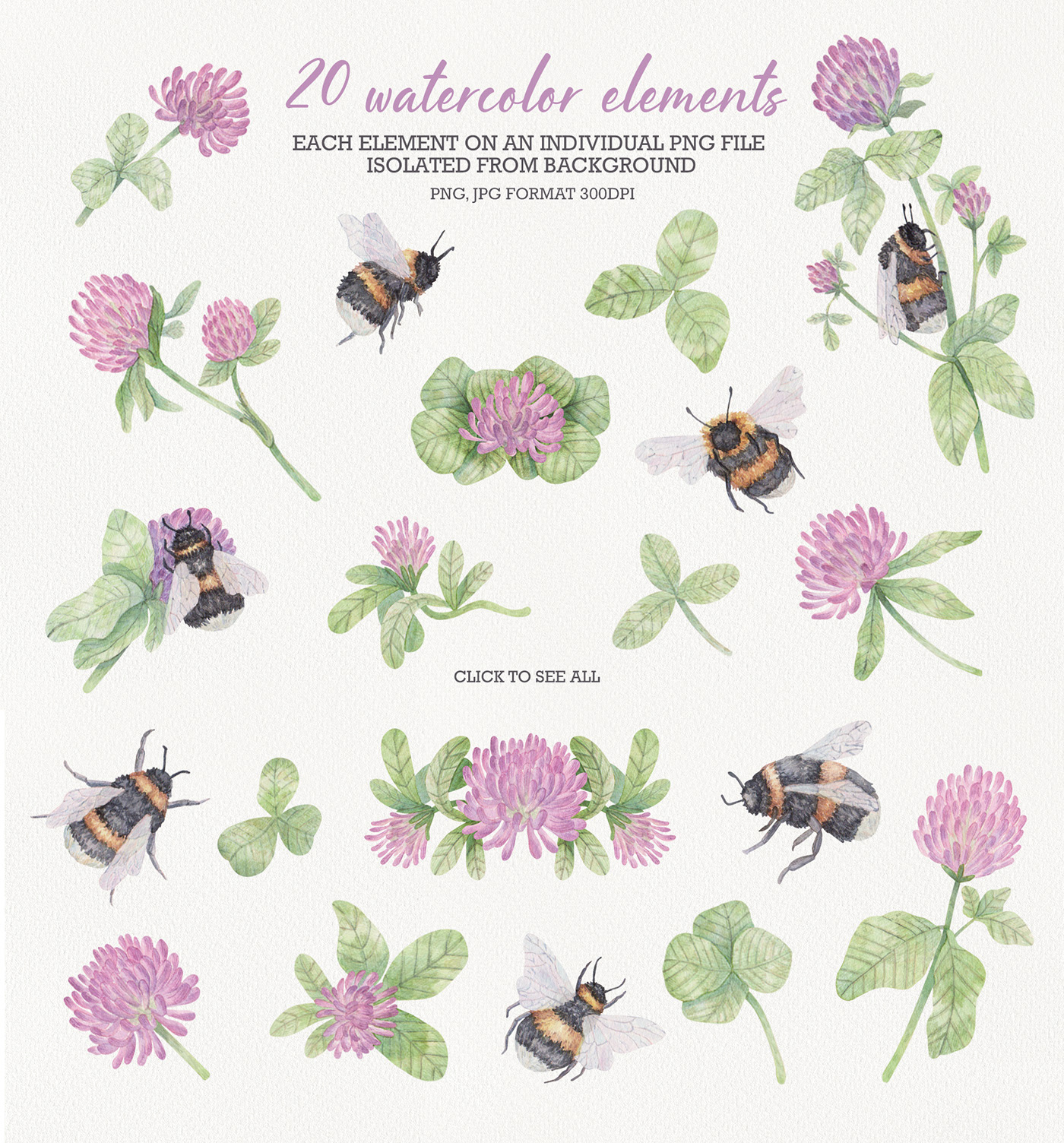 Clover and Bumblebees — Изображение №2 — Иллюстрация, Графика на Dprofile