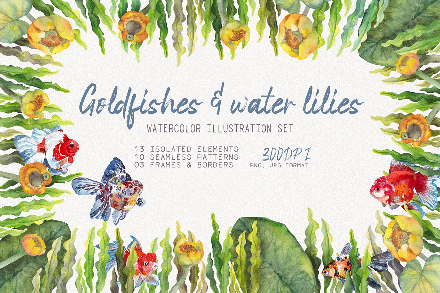 Goldfish and water lilies — Изображение №1 — Иллюстрация на Dprofile