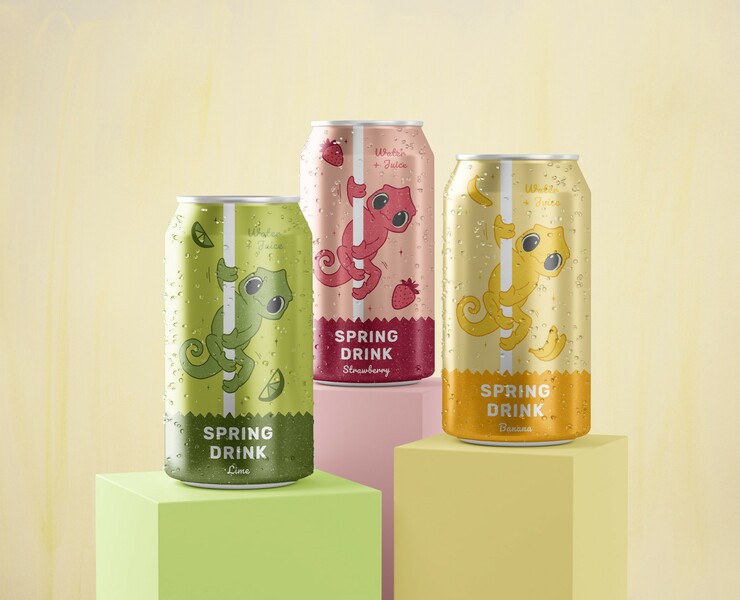 Spring Drink • Packaging design — Брендинг, Иллюстрация на Dprofile