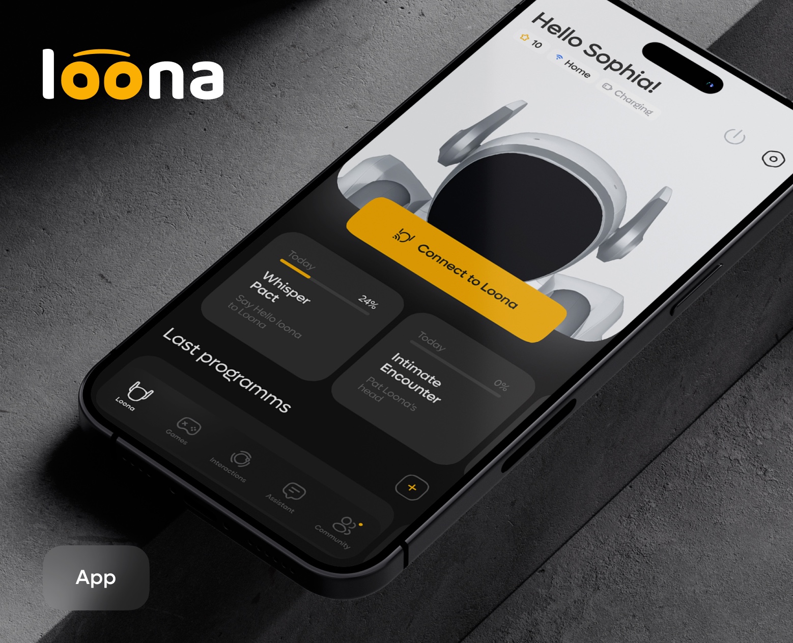 Hello Loona App — Интерфейсы на Dprofile