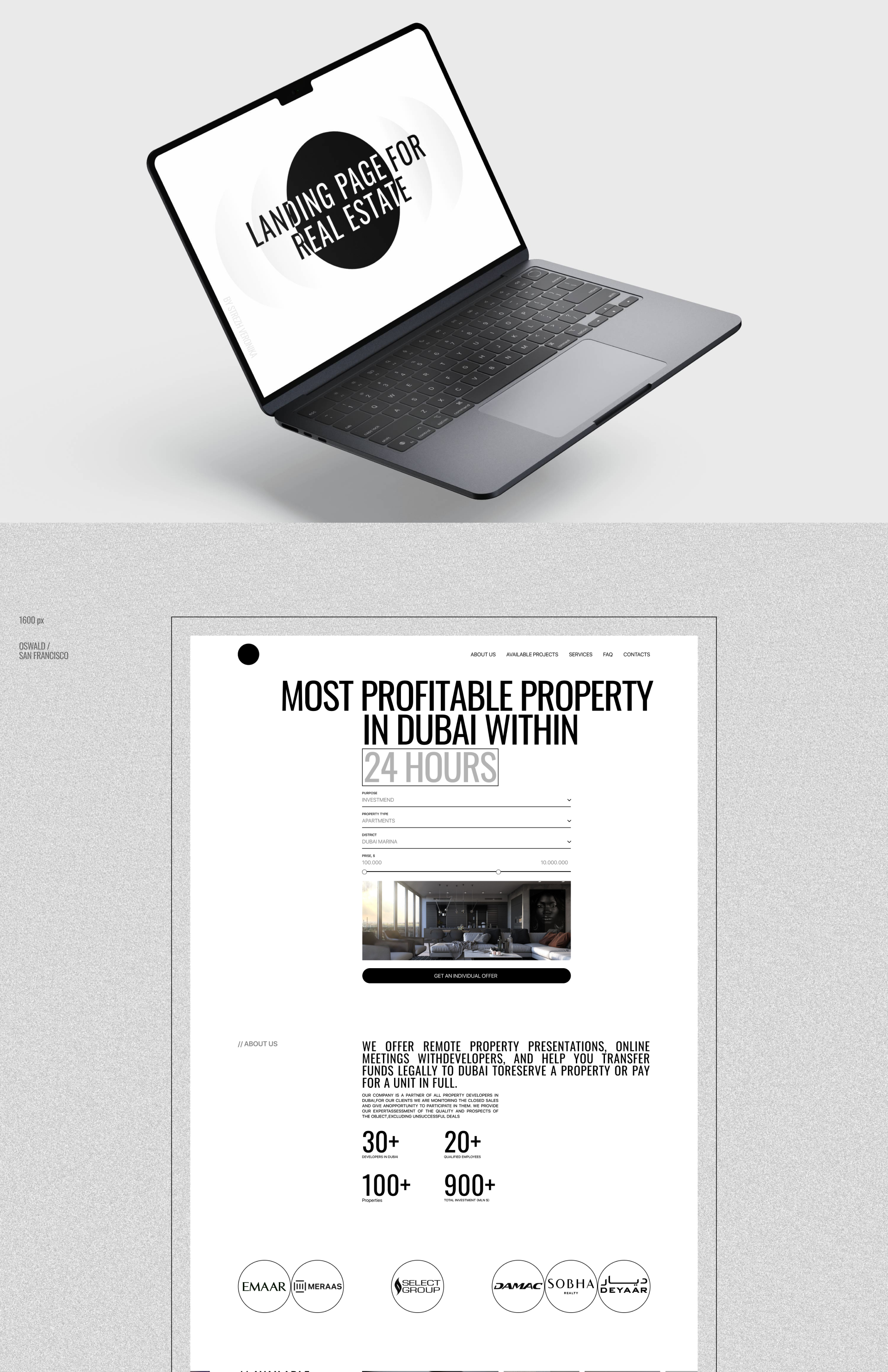 Landing page for real estate — Изображение №1 — Интерфейсы, Брендинг на Dprofile