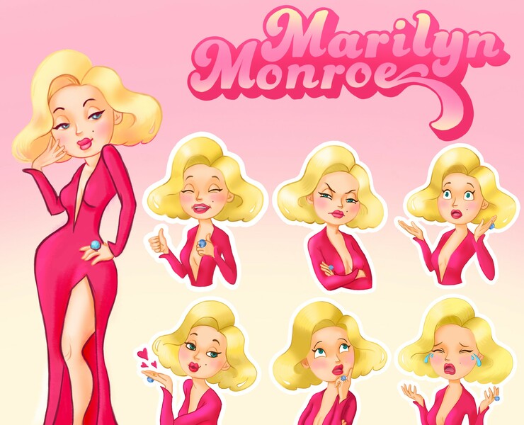 Marilyn Monroe stickers — Иллюстрация на Dprofile