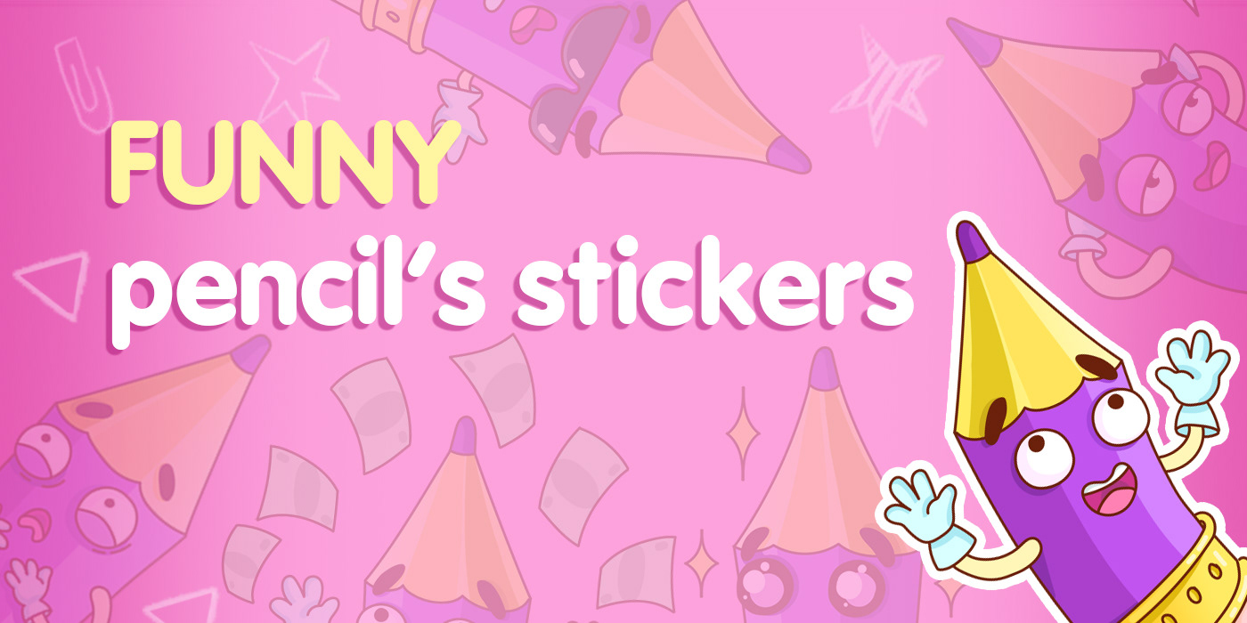 Funny pencil's stickers — Изображение №1 — Иллюстрация на Dprofile