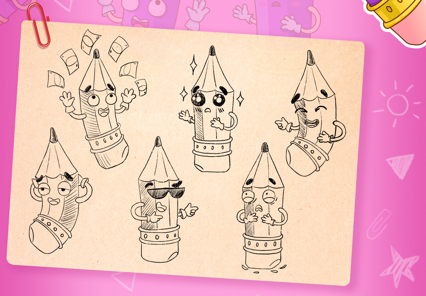 Funny pencil's stickers — Изображение №2 — Иллюстрация на Dprofile