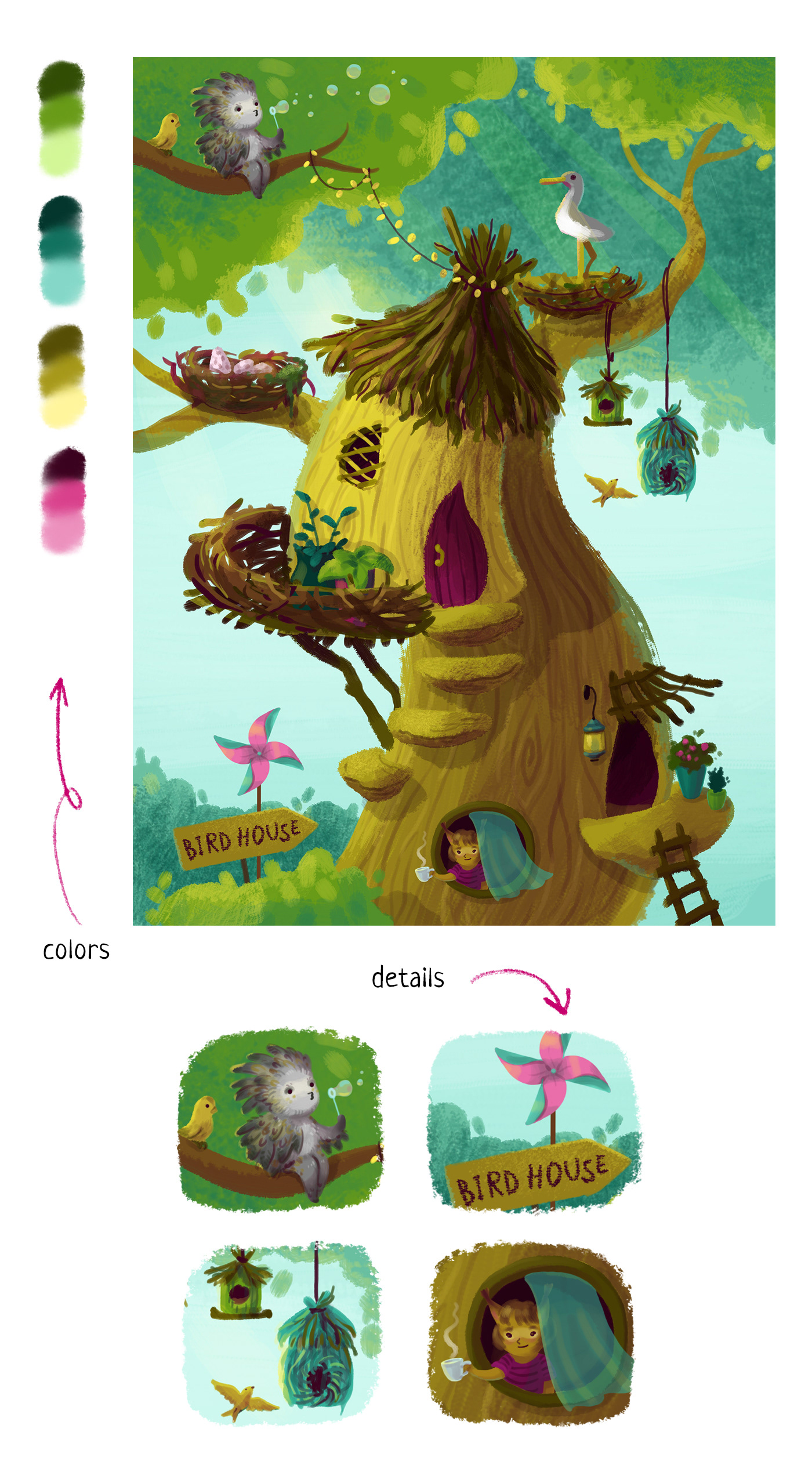 Иллюстрации для мобильной игры "Art puzzle" — Изображение №12 — Интерфейсы, Иллюстрация на Dprofile