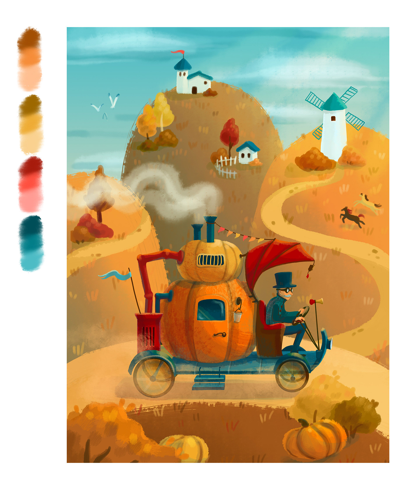 Иллюстрации для мобильной игры "Art puzzle" — Изображение №5 — Интерфейсы, Иллюстрация на Dprofile
