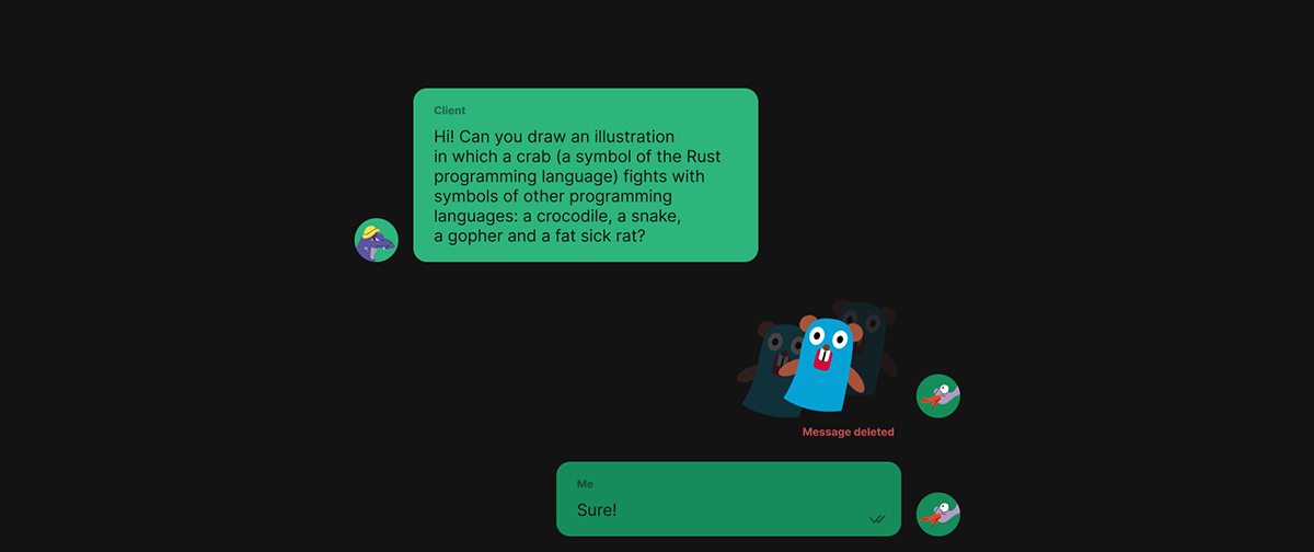 Иллюстрация для мерча на IT-конференцию RustCon — Изображение №1 — Брендинг, Иллюстрация на Dprofile