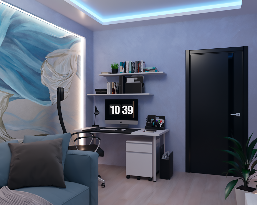 3Д-визуализация гостиной комнаты. 15m² — Изображение №4 — 3D на Dprofile