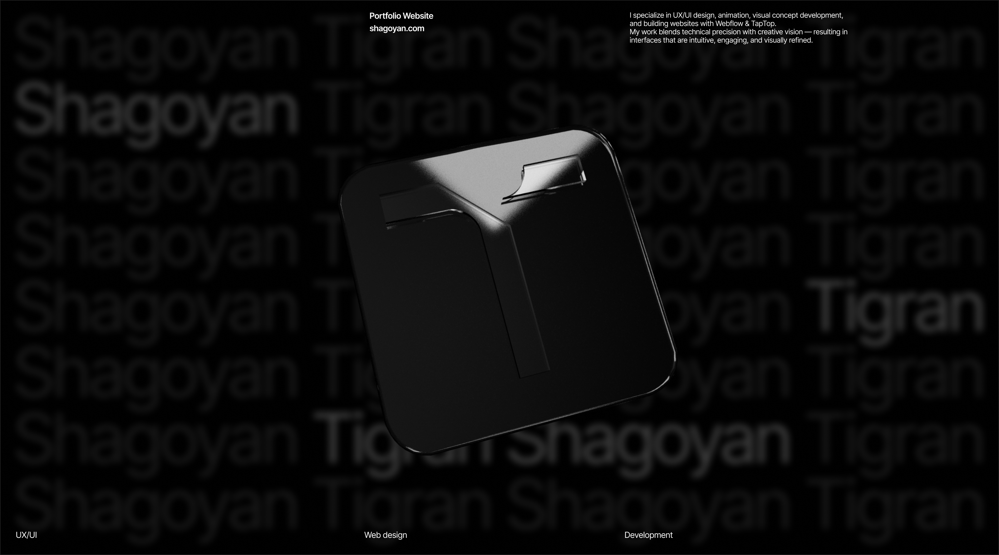 Tigran Shagoyan | Portfolio Website — Изображение №1 — Интерфейсы, Брендинг на Dprofile