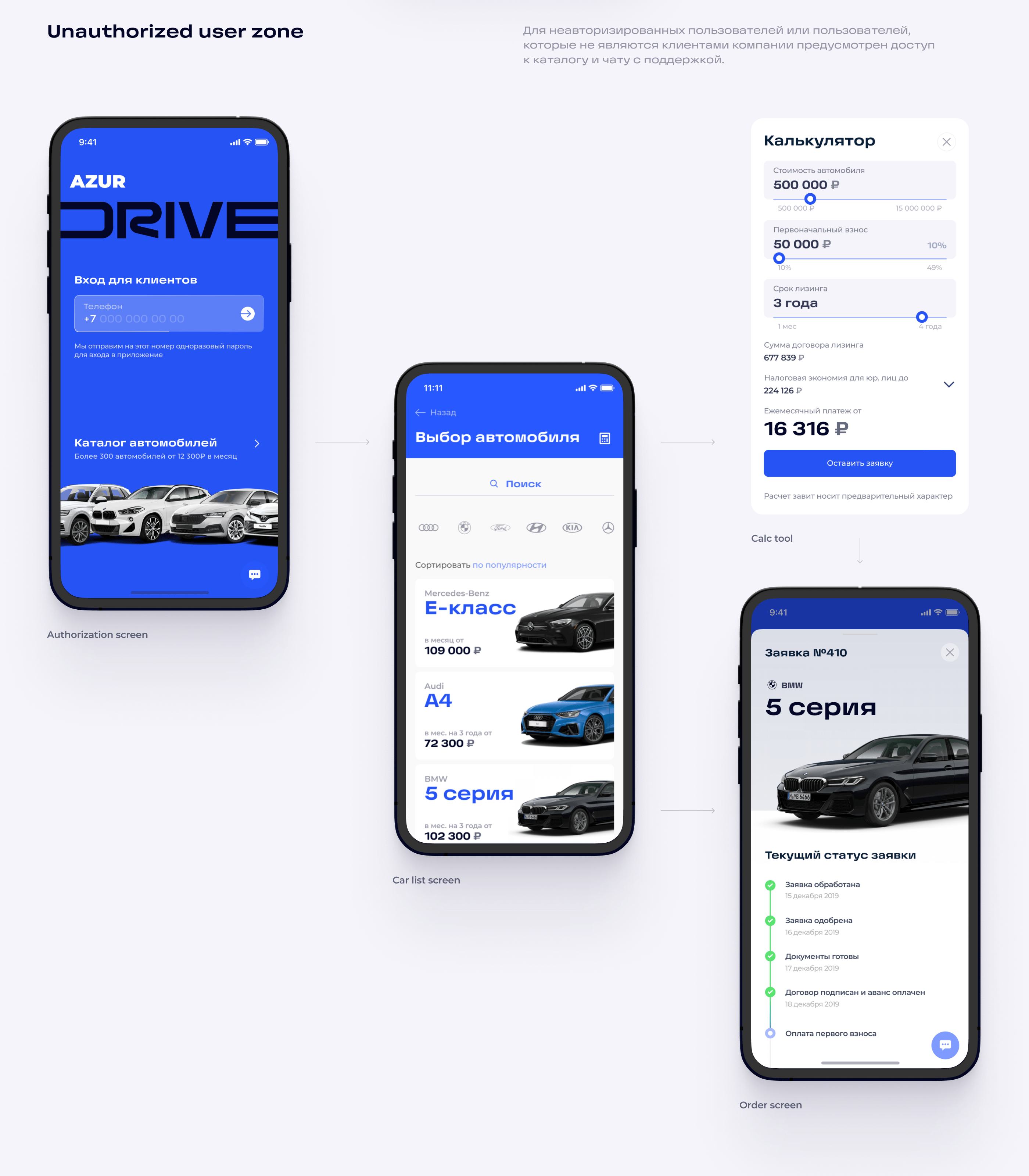 AzurDrive — Car leasing company — Изображение №13 — Интерфейсы на Dprofile