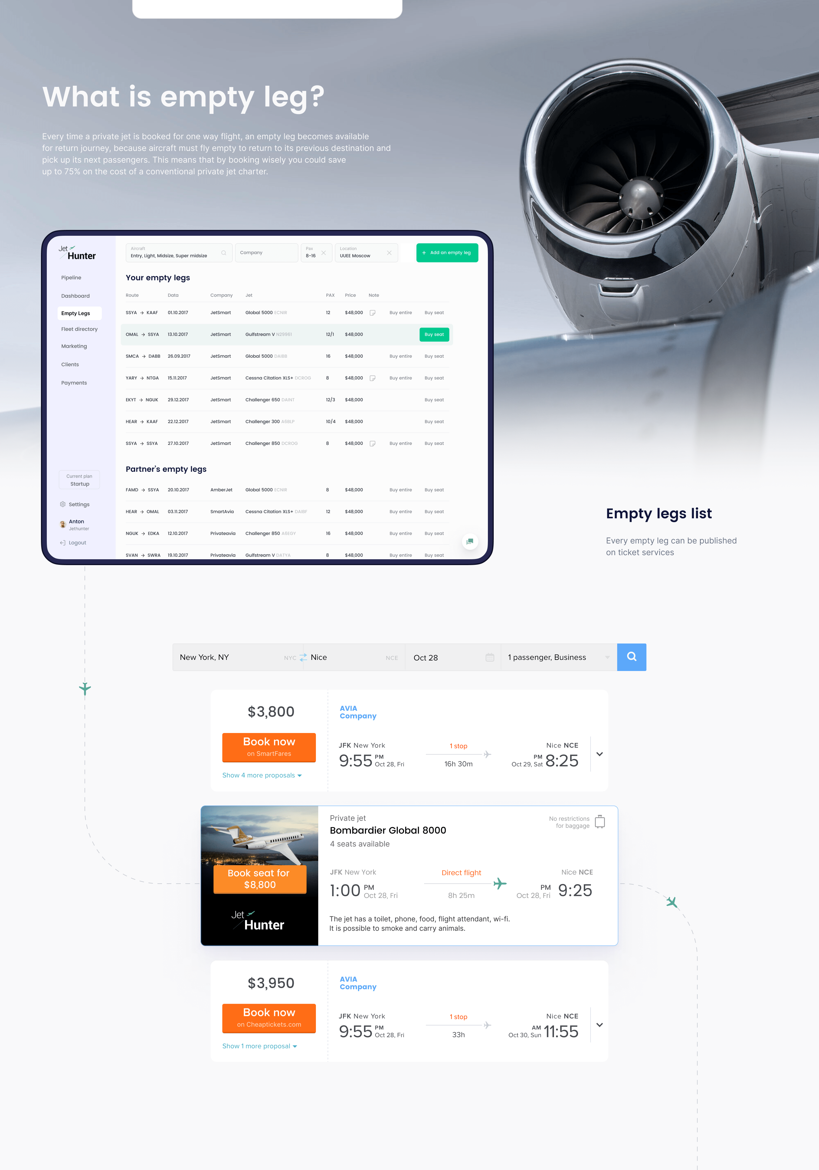 JetHunter — Private Jet service — Изображение №8 — Интерфейсы на Dprofile