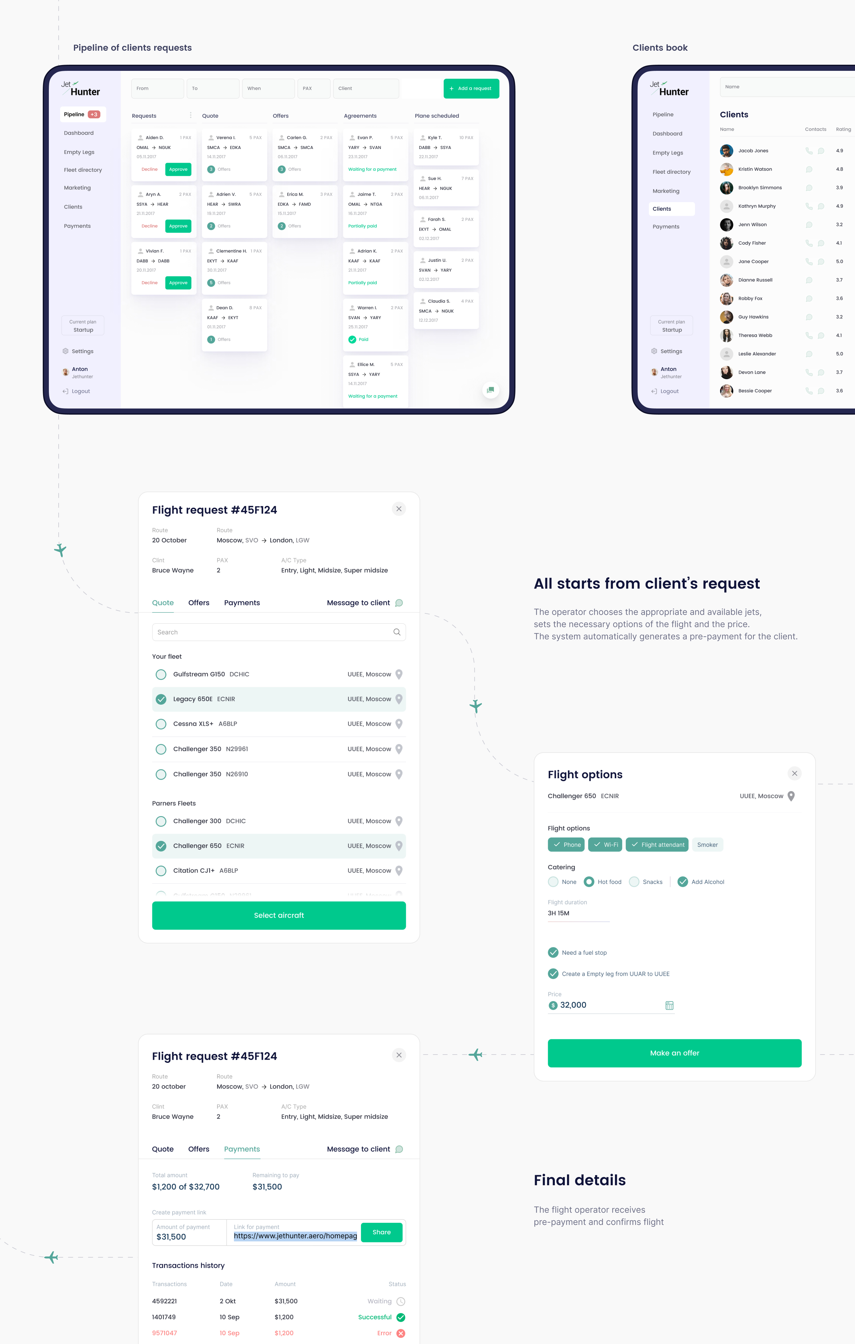 JetHunter — Private Jet service — Изображение №7 — Интерфейсы на Dprofile