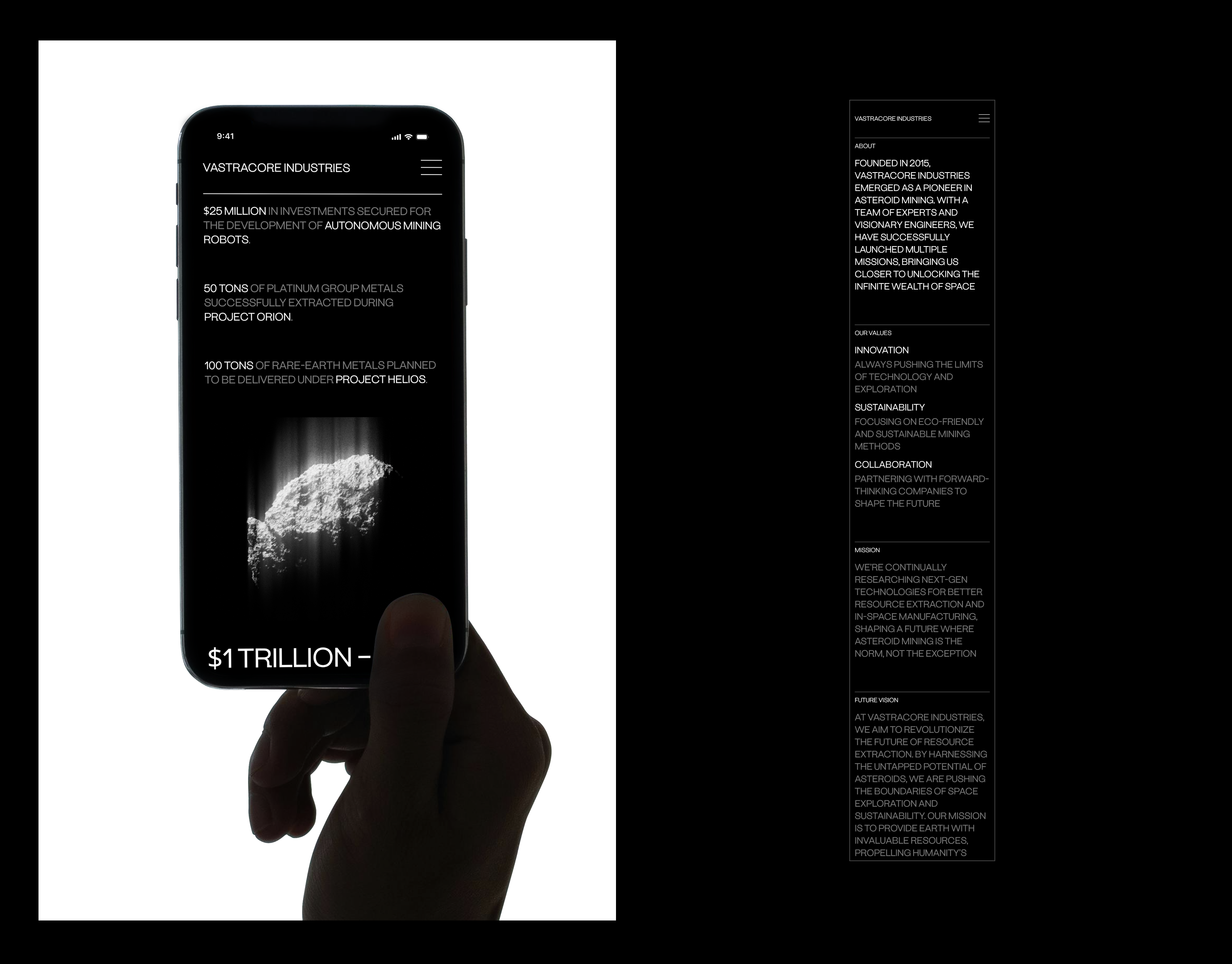 VASTRACORE INDUSTRIES Web design — Изображение №5 — Интерфейсы, 3D на Dprofile