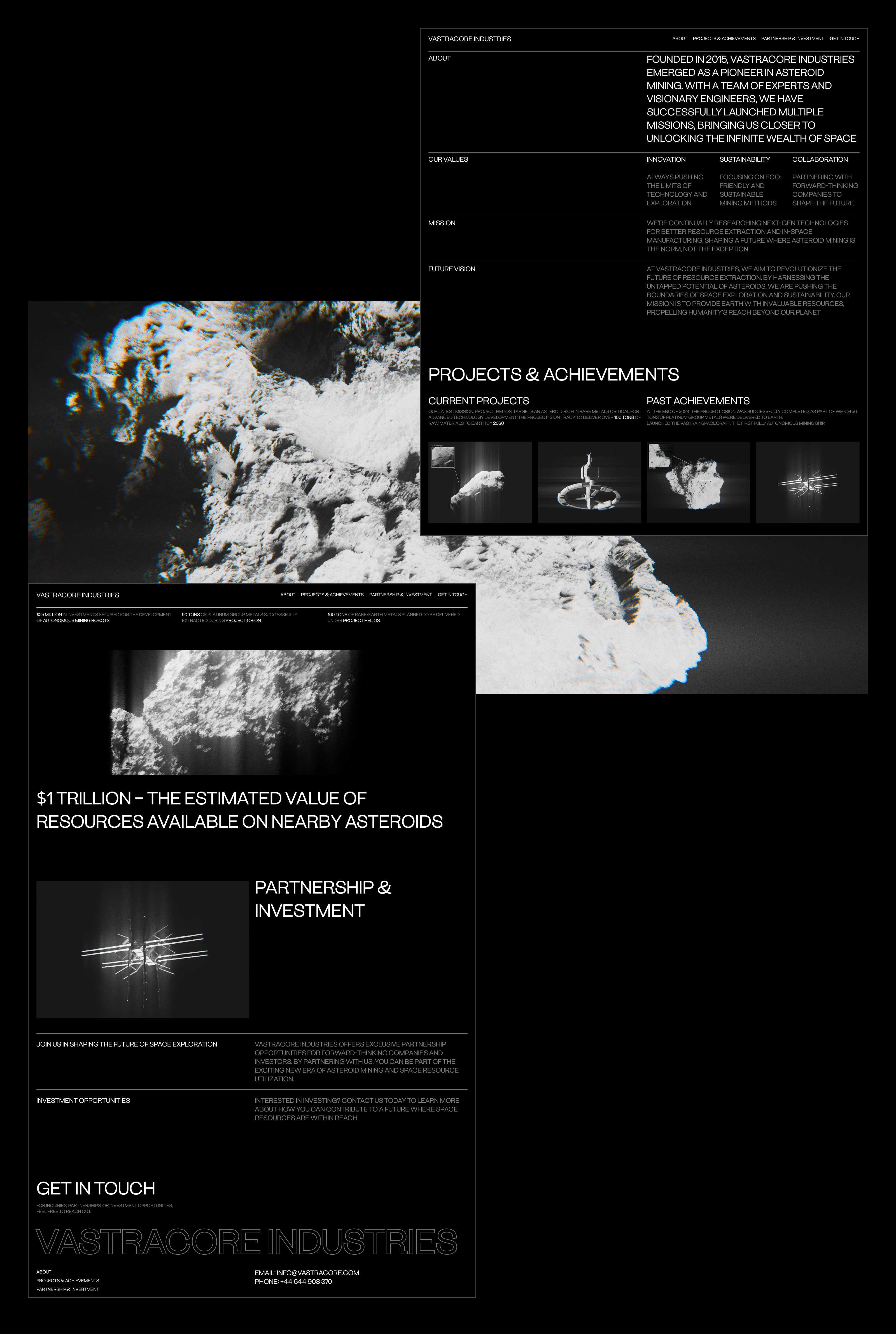 VASTRACORE INDUSTRIES Web design — Изображение №8 — Интерфейсы, 3D на Dprofile