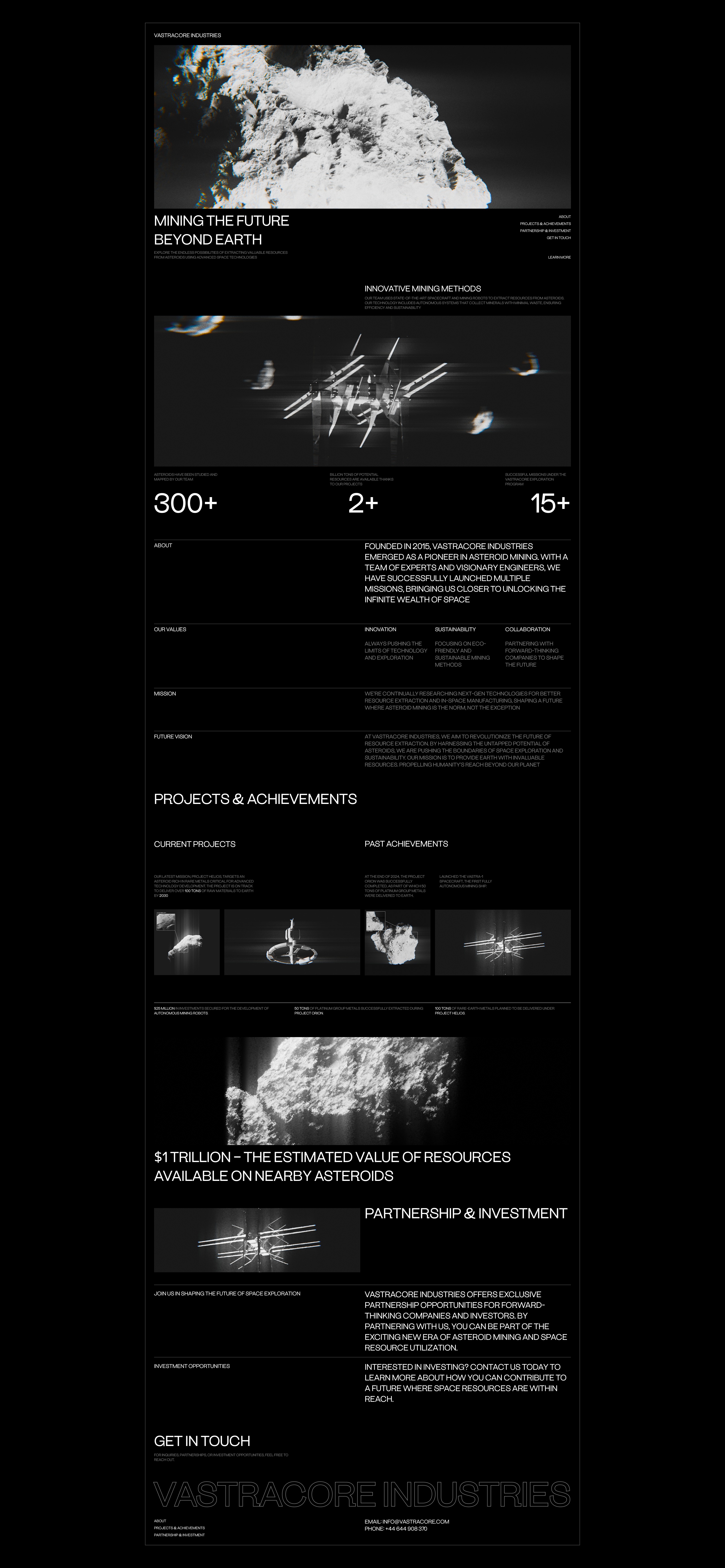 VASTRACORE INDUSTRIES Web design — Изображение №9 — Интерфейсы, 3D на Dprofile