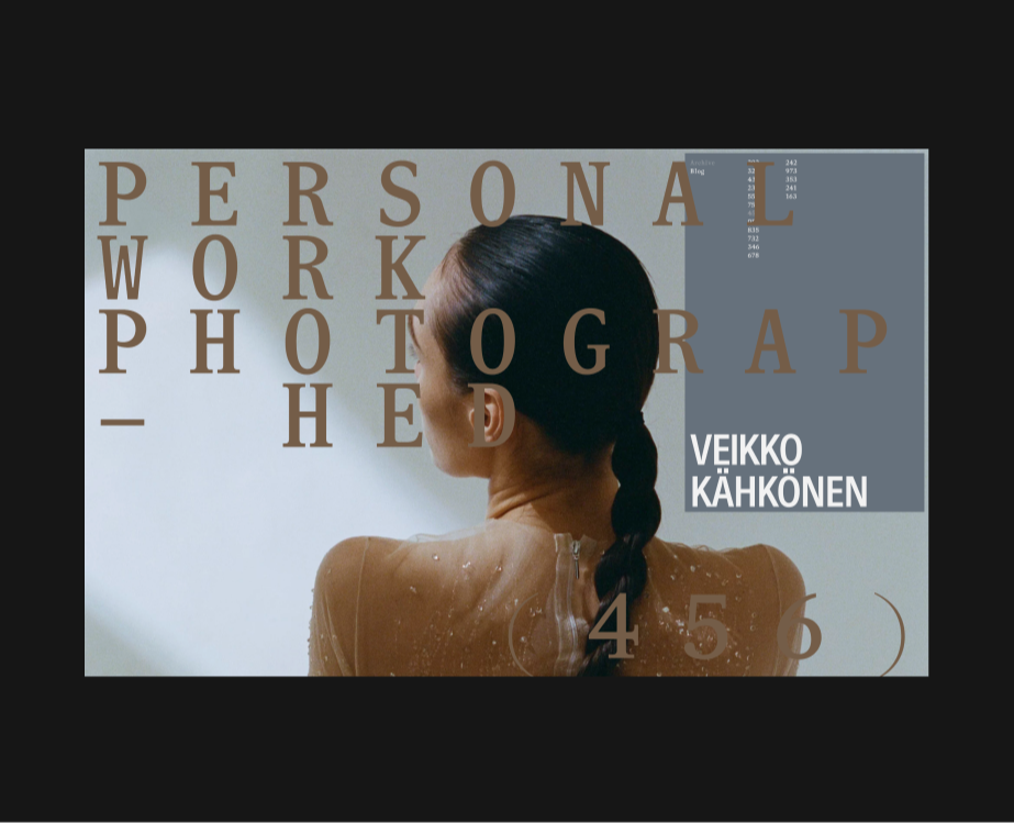 Veikko Kähkönen Photographer — Интерфейсы, Анимация на Dprofile