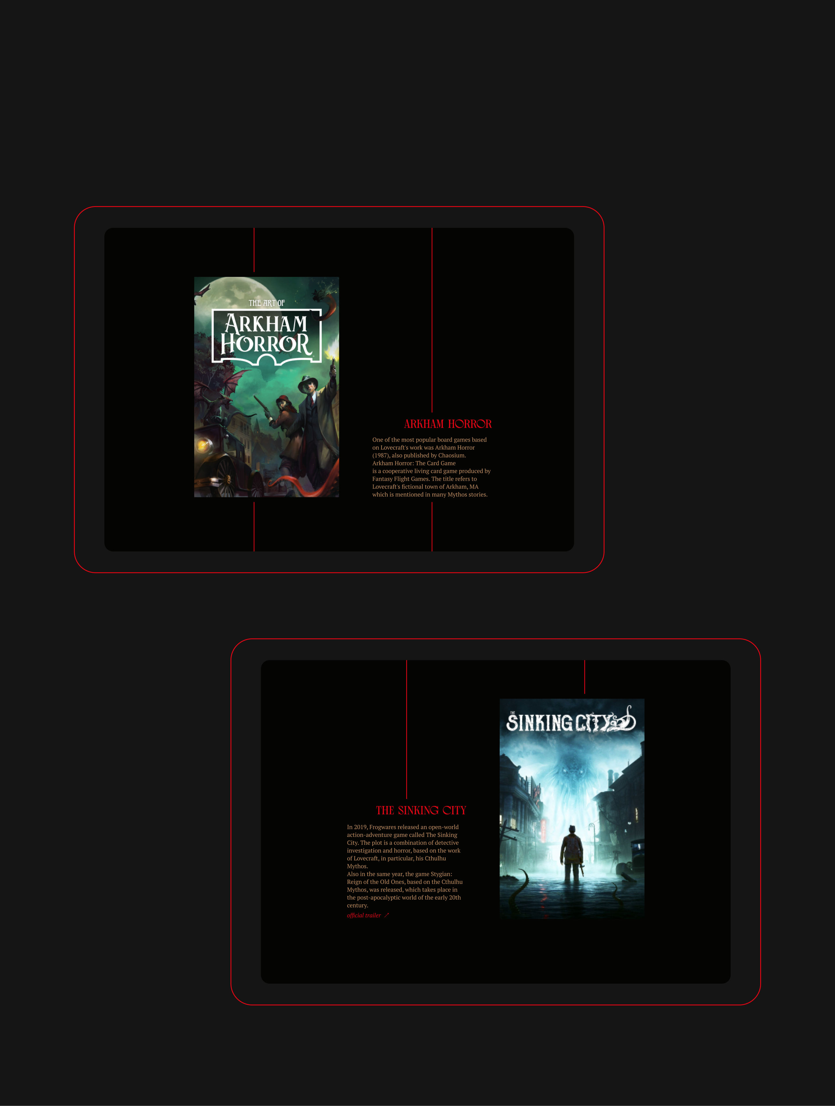 Lovecraft's bibliography website — Изображение №10 — Интерфейсы, Графика на Dprofile