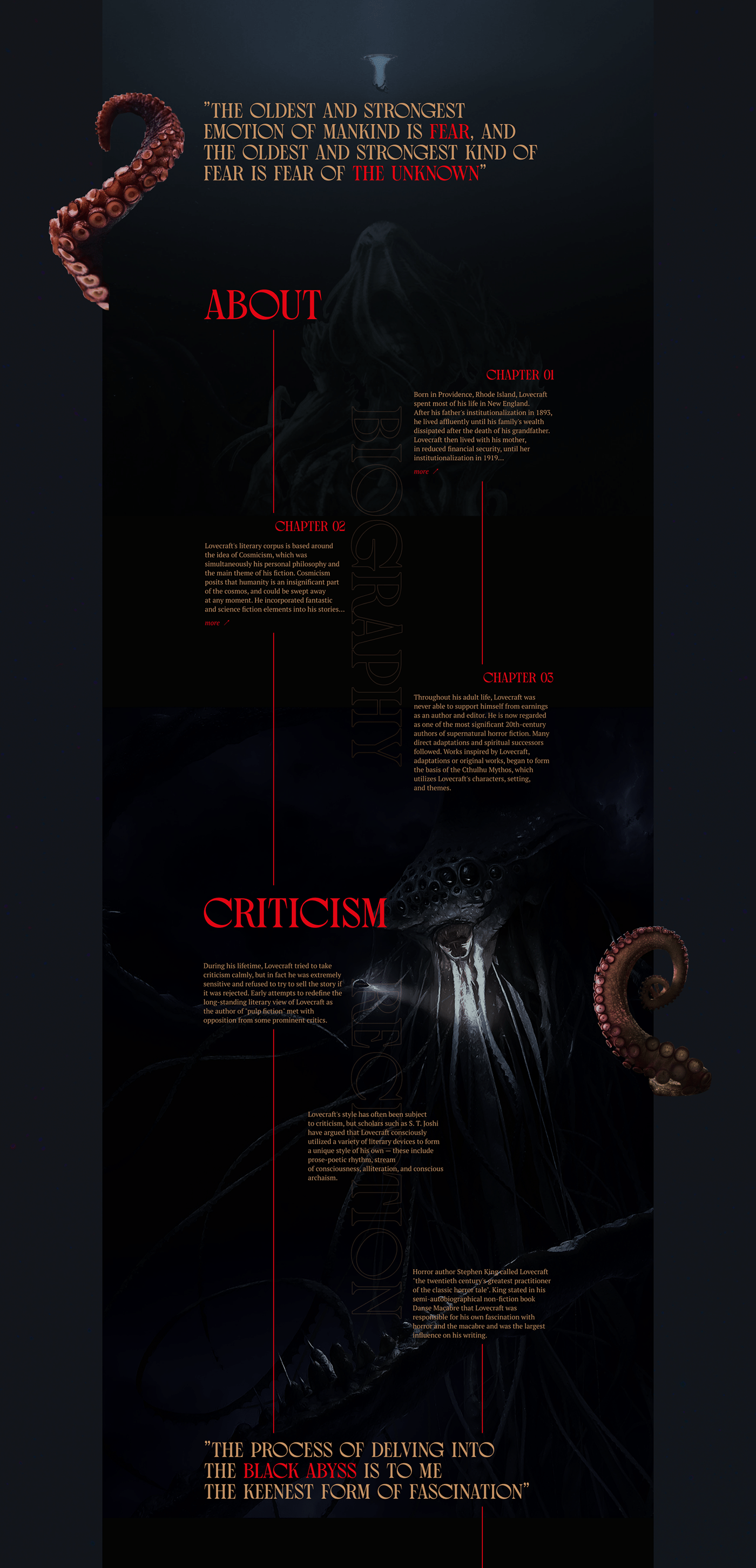 Lovecraft's bibliography website — Изображение №4 — Интерфейсы, Графика на Dprofile