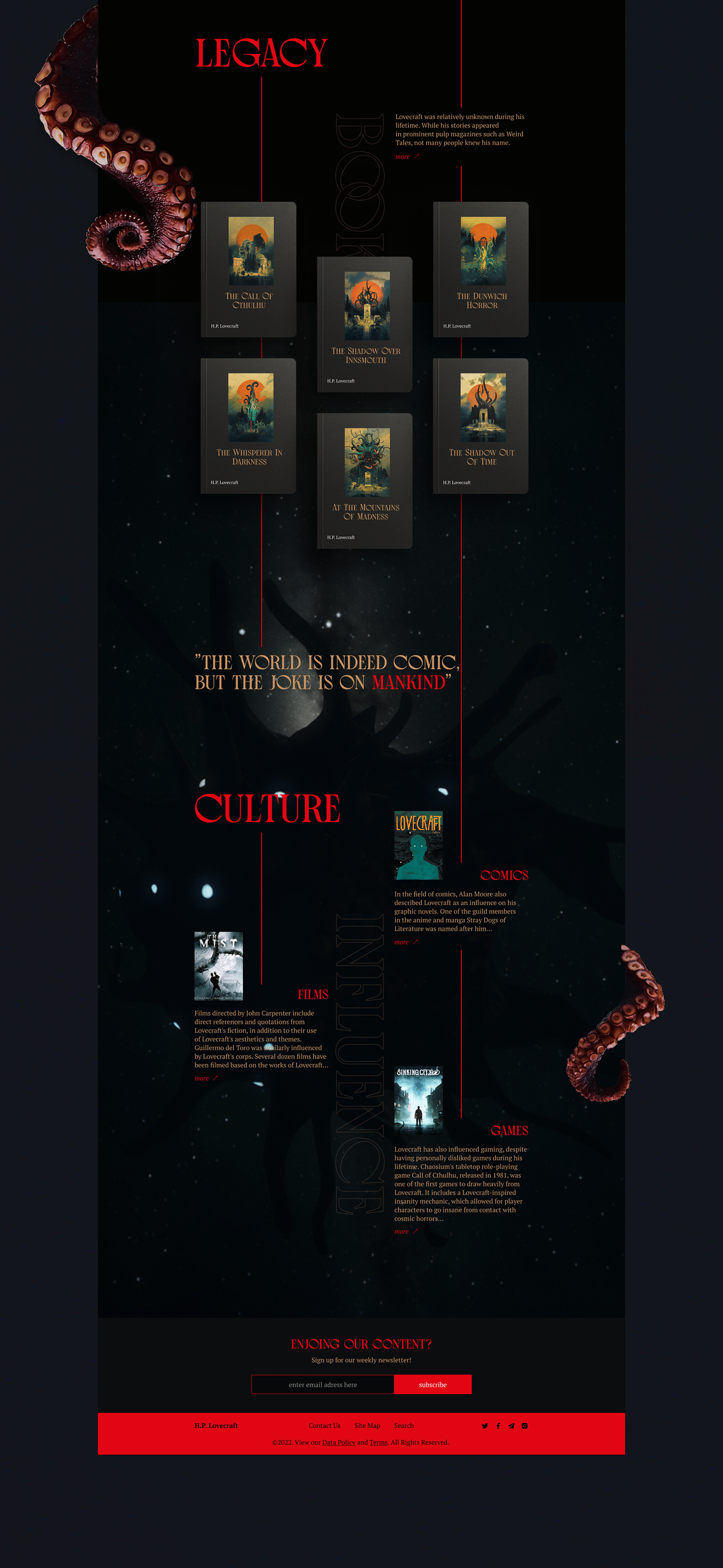 Lovecraft's bibliography website — Изображение №5 — Интерфейсы, Графика на Dprofile