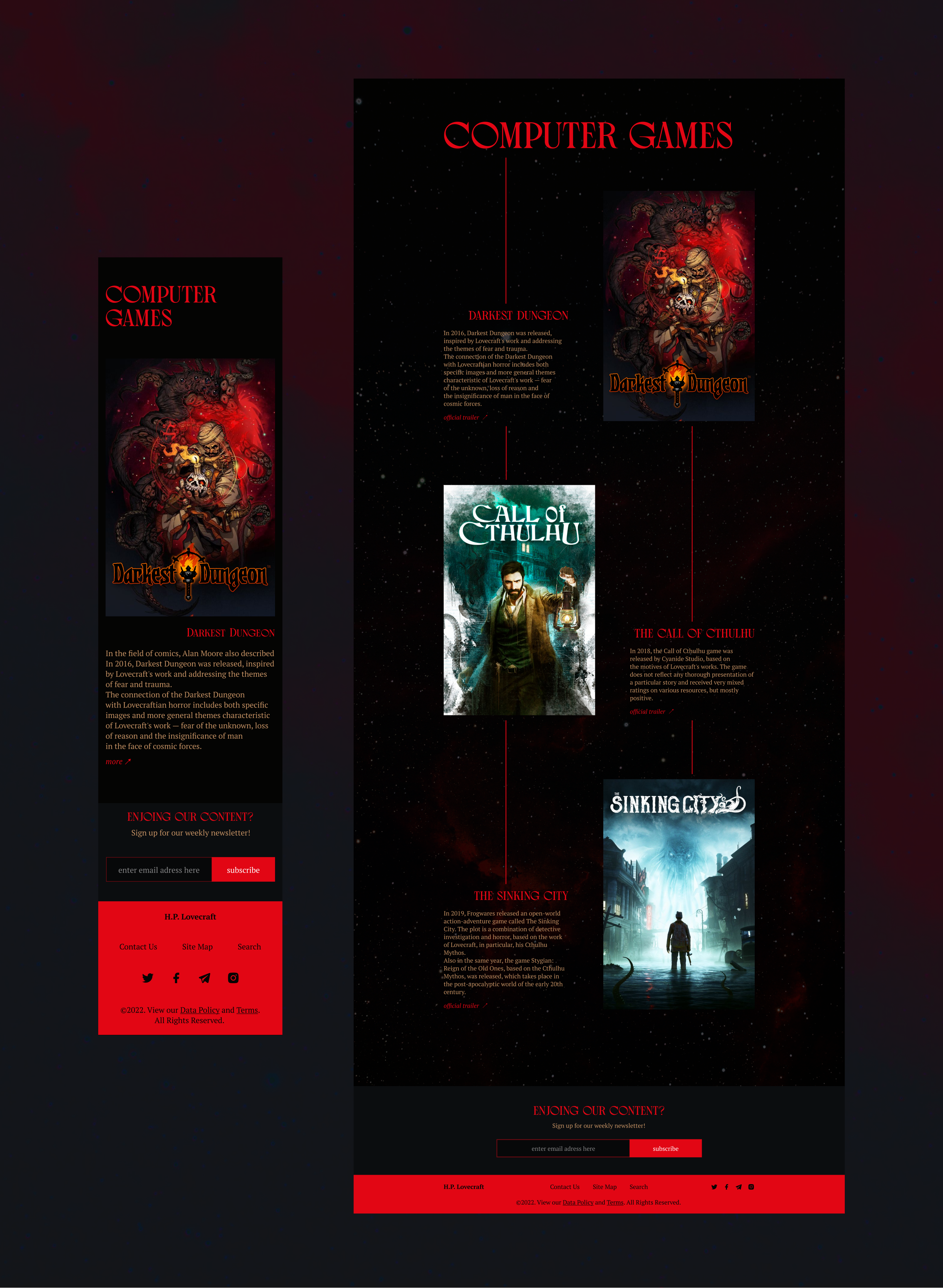 Lovecraft's bibliography website — Изображение №11 — Интерфейсы, Графика на Dprofile