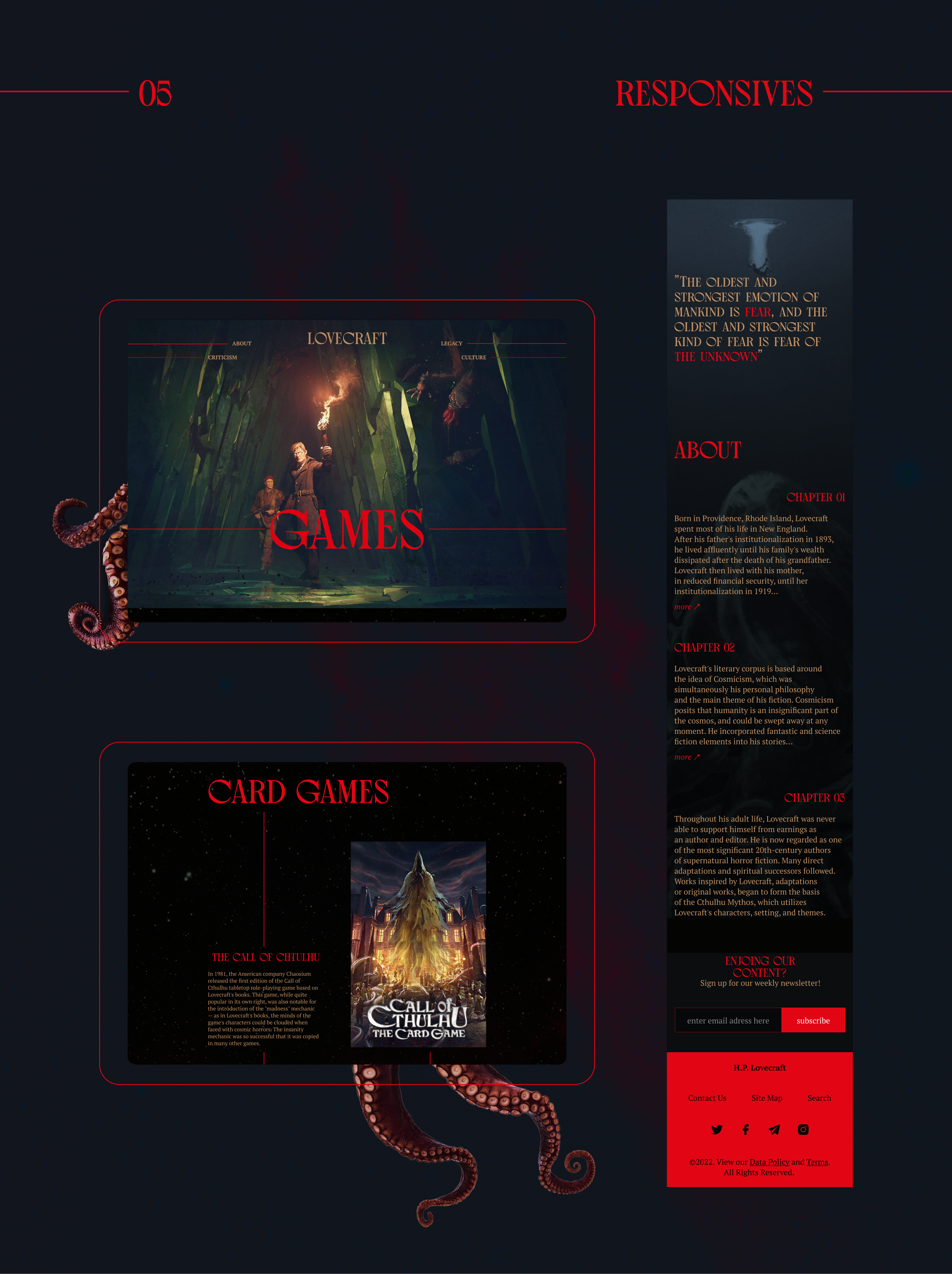 Lovecraft's bibliography website — Изображение №8 — Интерфейсы, Графика на Dprofile
