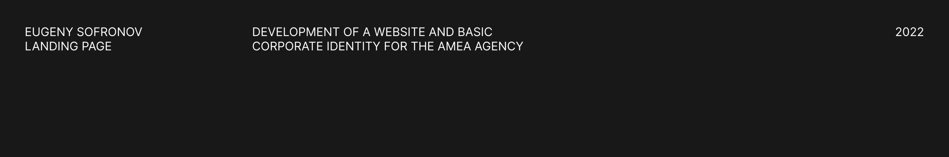 AMEA — marketing agency landing page — Изображение №1 — Интерфейсы, Брендинг на Dprofile