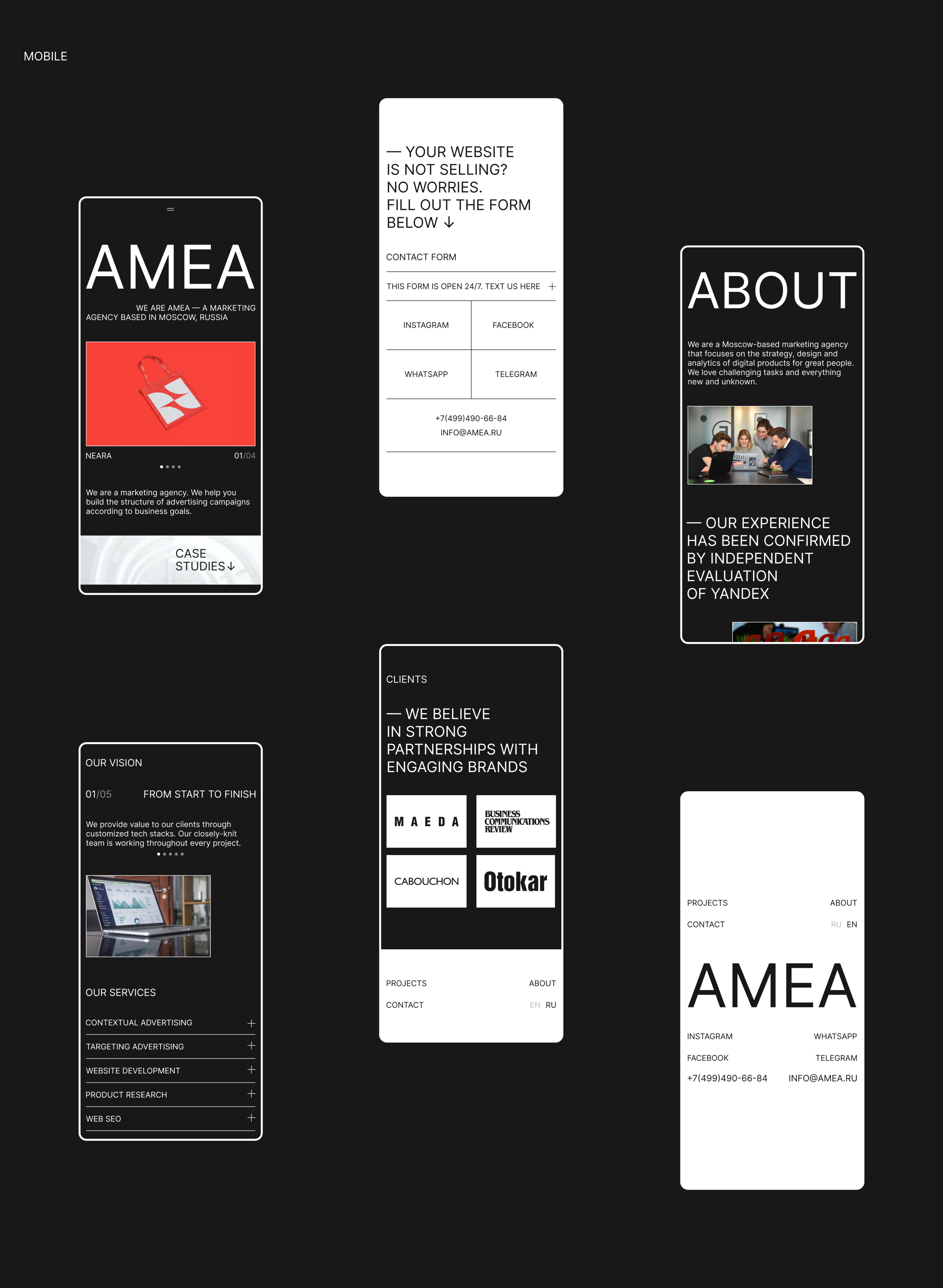 AMEA — marketing agency landing page — Изображение №13 — Интерфейсы, Брендинг на Dprofile