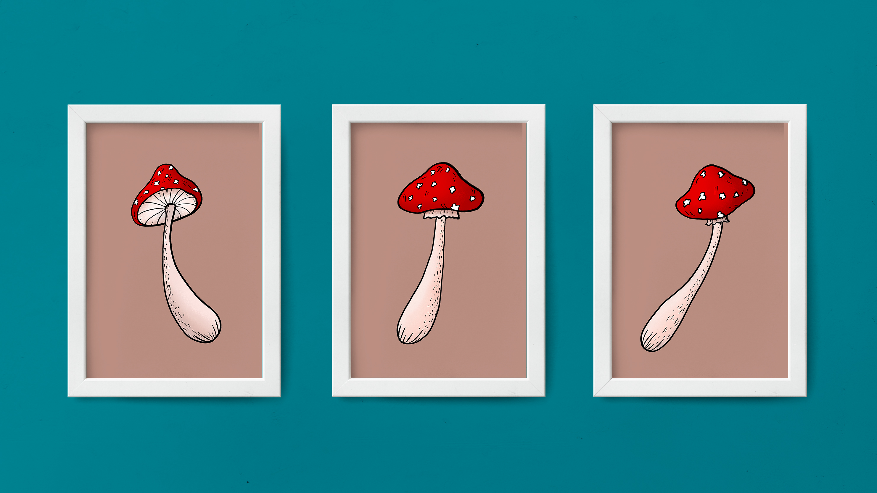 Bright hand drawn mushrooms — Изображение №3 — Иллюстрация, Графика на Dprofile