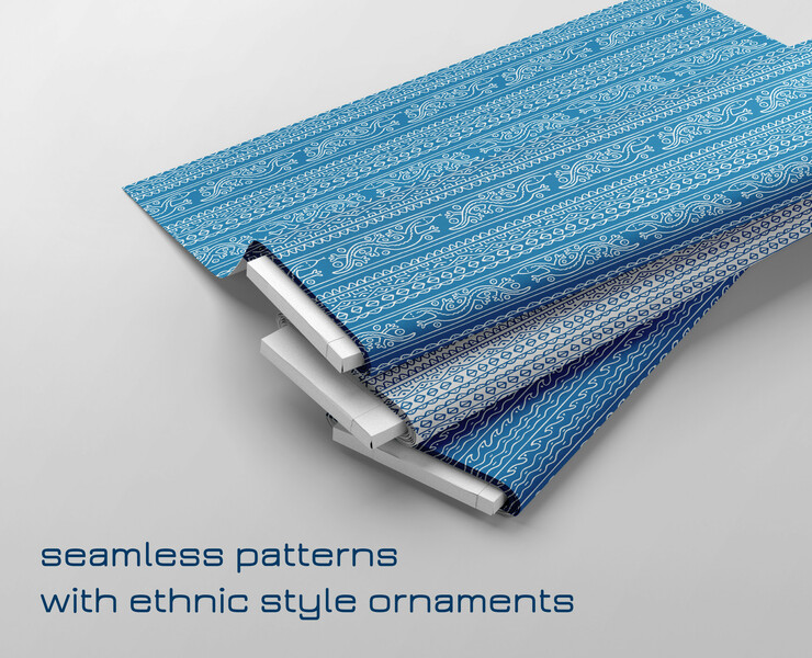 Seamless patterns with ethnic style ornaments на Dprofile